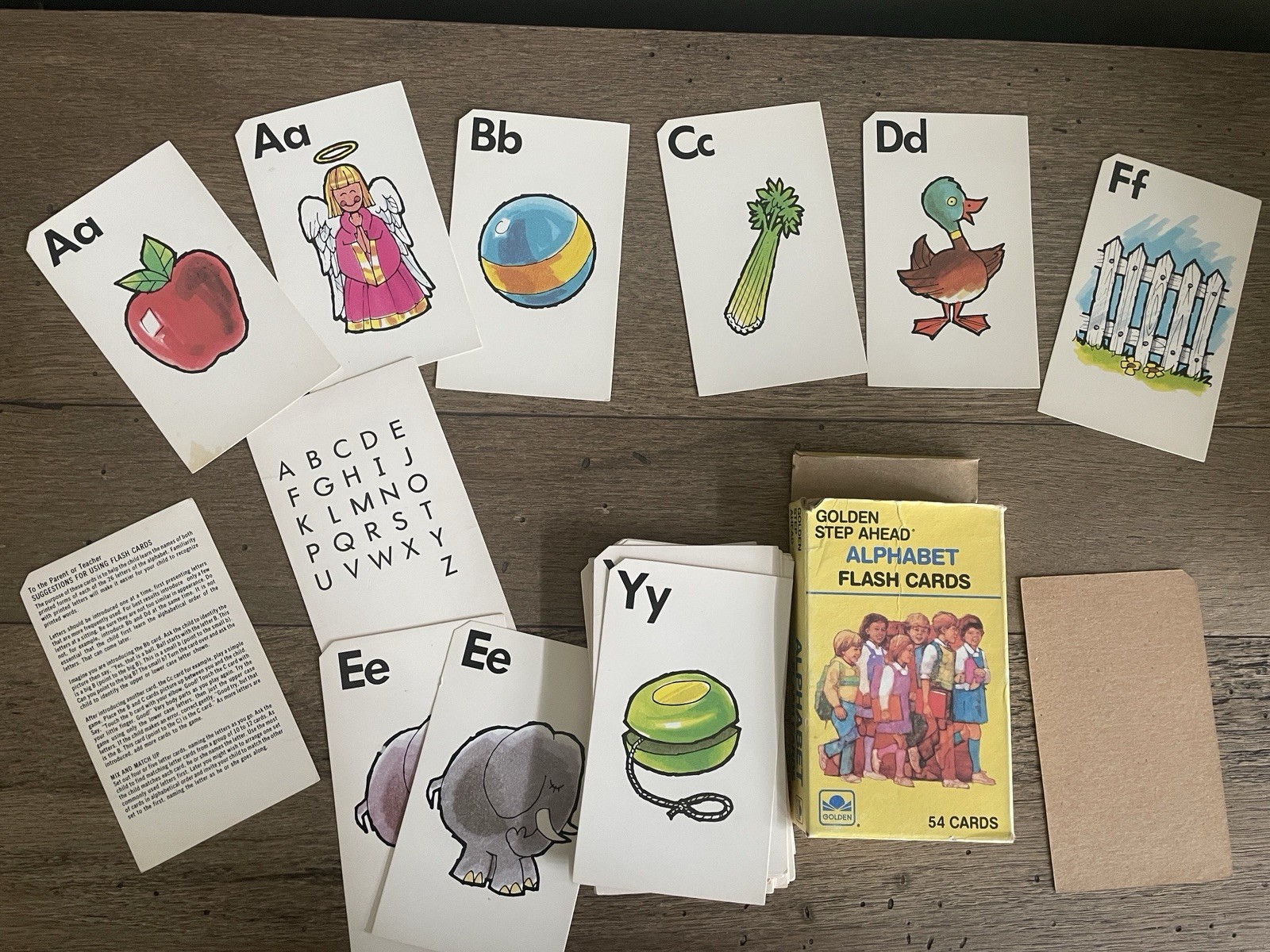 Golden Step Ahead Alphabet Flash Cards Letters 1984 Vintage SEALED