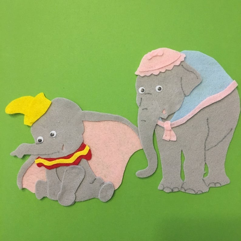 Dumbo the Elephant Handcrafted Characters for Felt Board Play