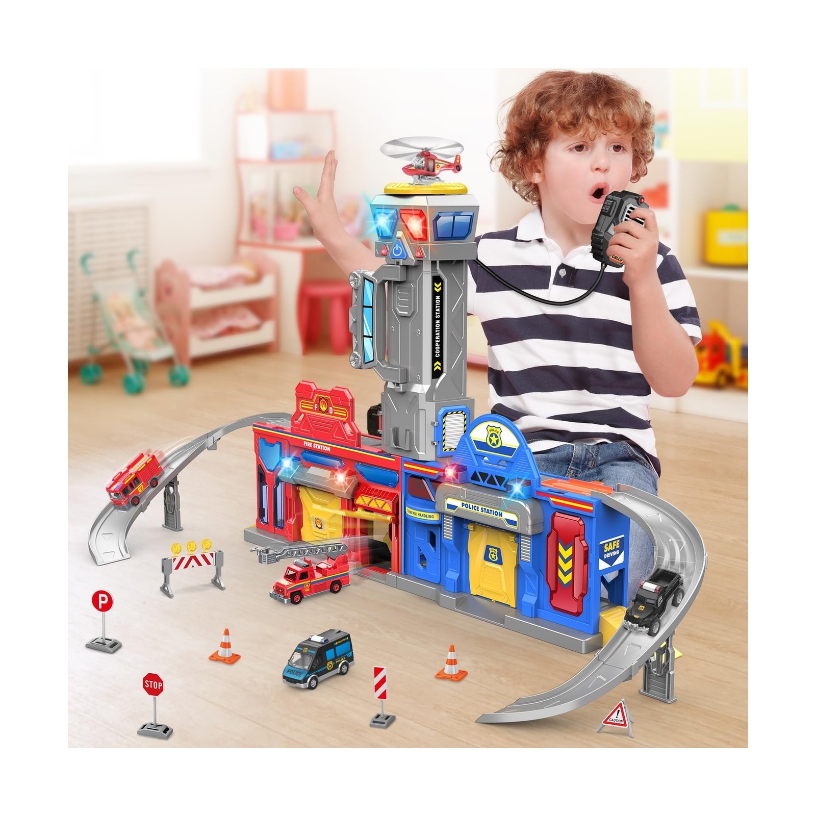 Ochido Boys Toys for 3 4 5 6 Years Old,Large City Action Playset Ki… Fast Ship