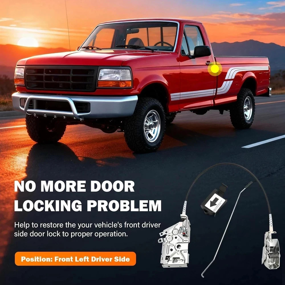 Front Left Door Latch Lock Assembly for 1992-1997 Ford F150 F250 F350 Bronco