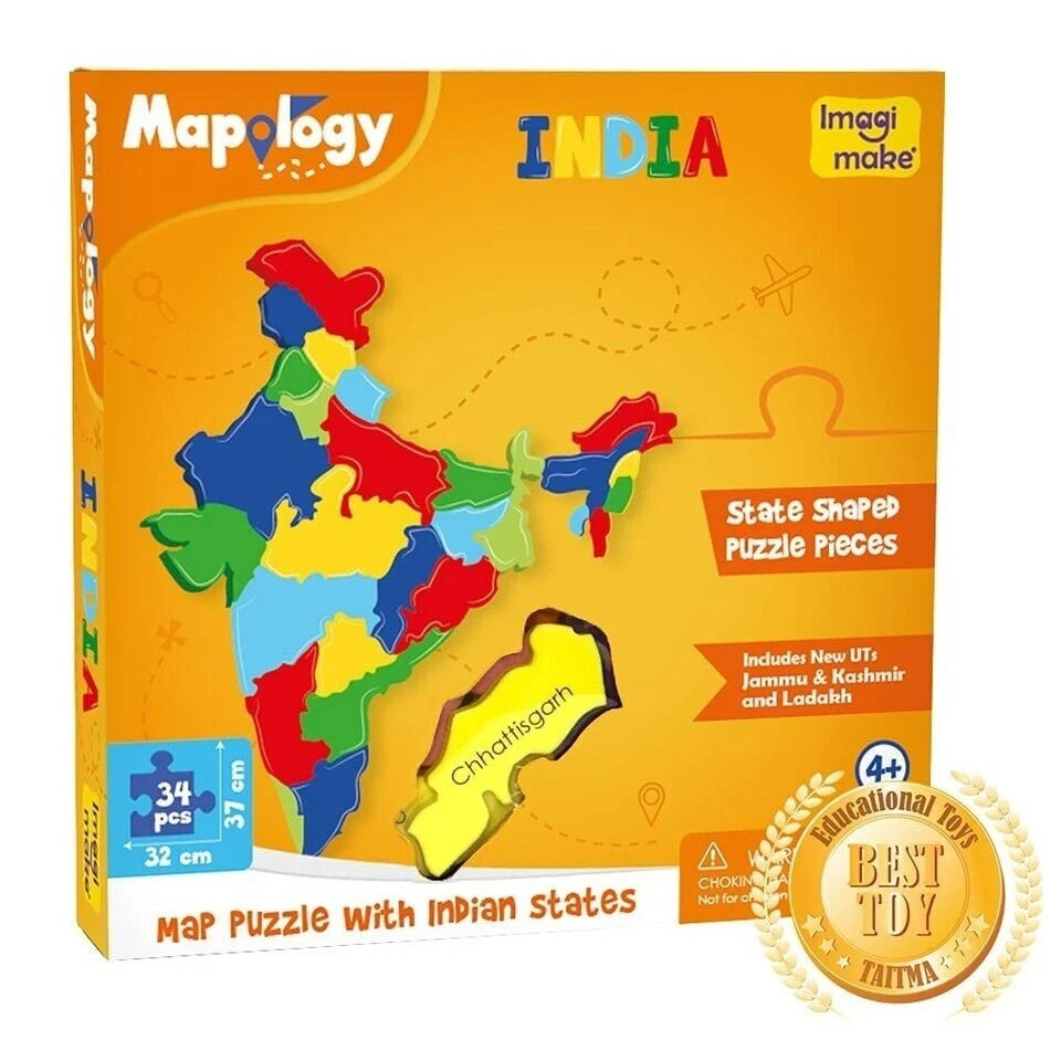 Mapology India Map Puzzles Geography for Kids Educational Toys Puzzles for Kids