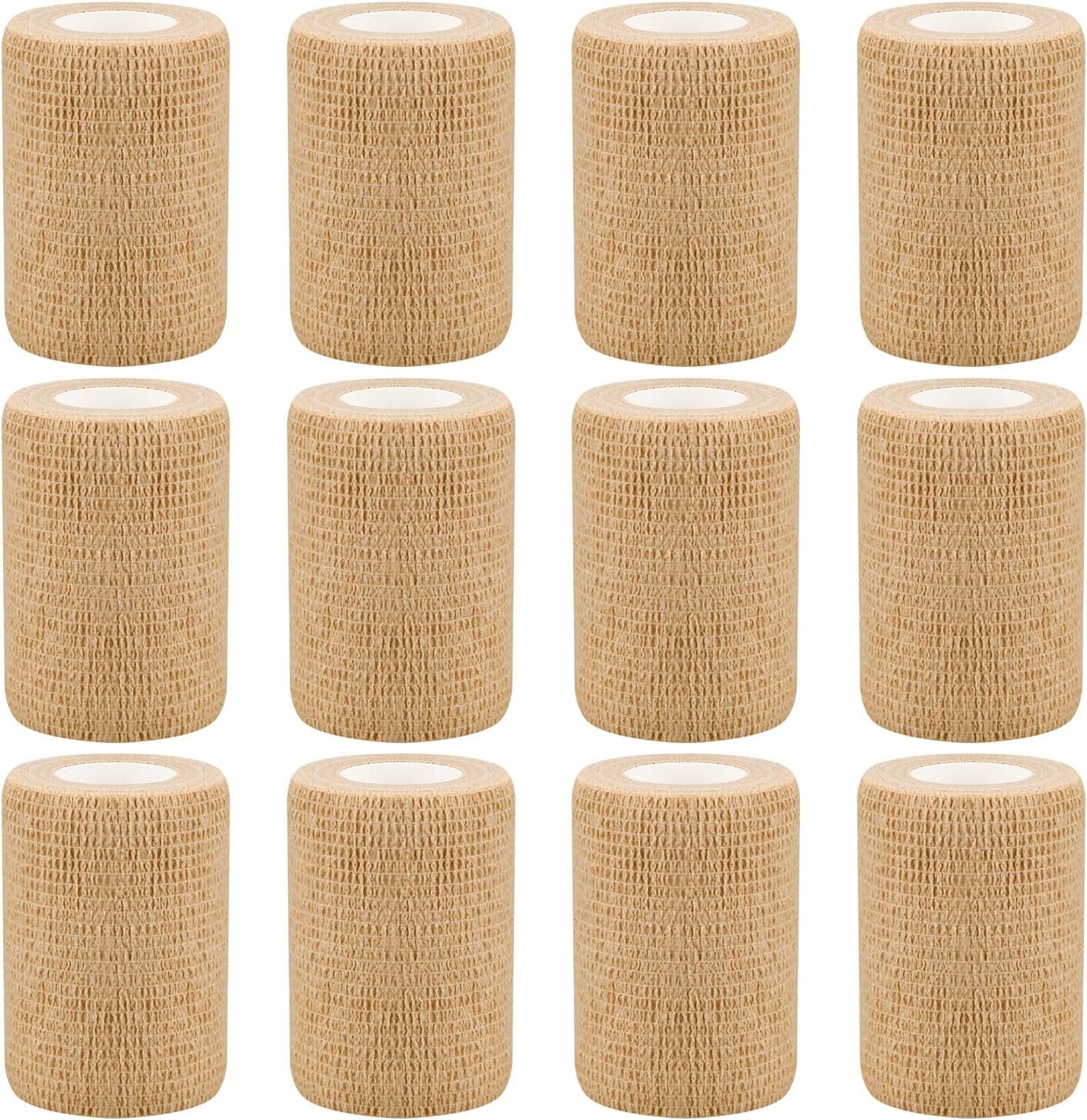 1″/2″/3″/4″ Self Adhesive Bandage Wraps, 6/12/24/48 Pack Vet Wraps, 12 Colors to