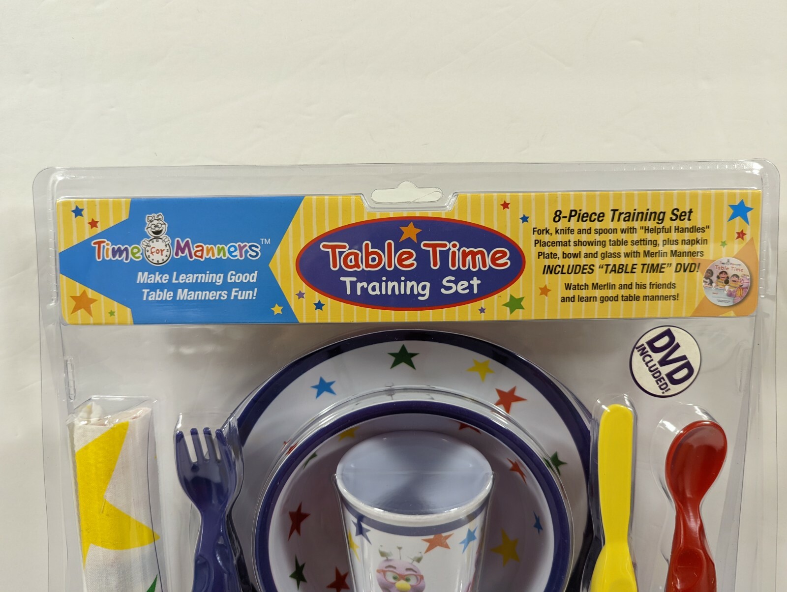 CHILDRENS TABLE TIME 8PC TRAINING SET TIME FOR MANNERS W/DVD
