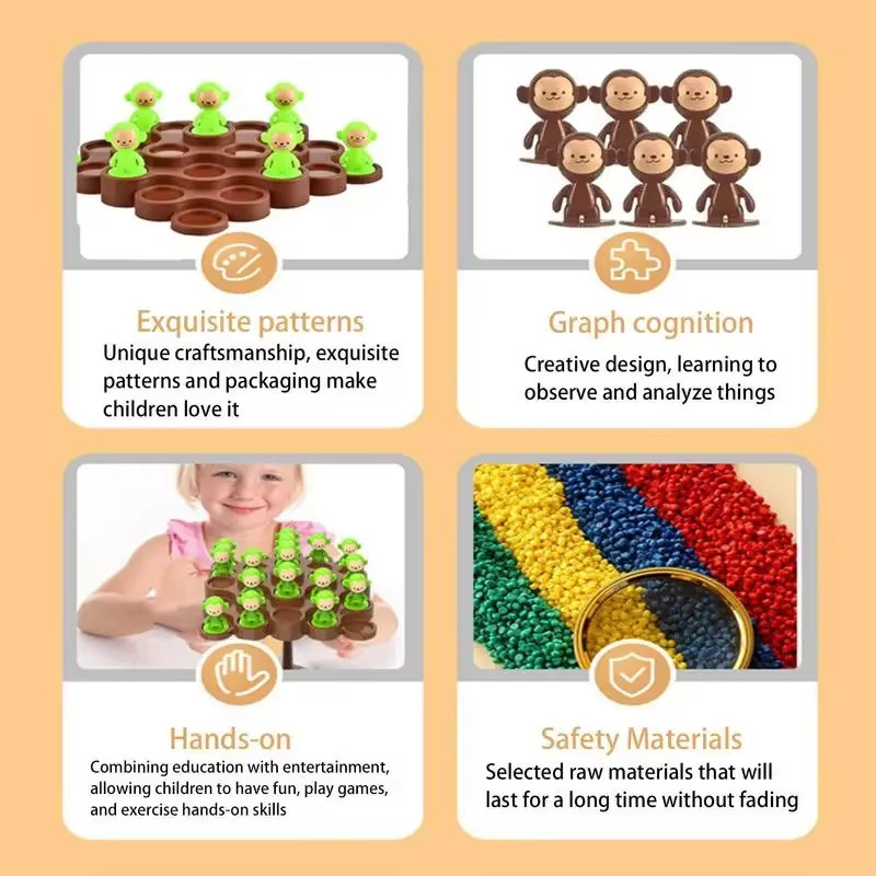 1PC Creative Balancing Tree Toy Digital Monkey Balance Scale Educational Number
