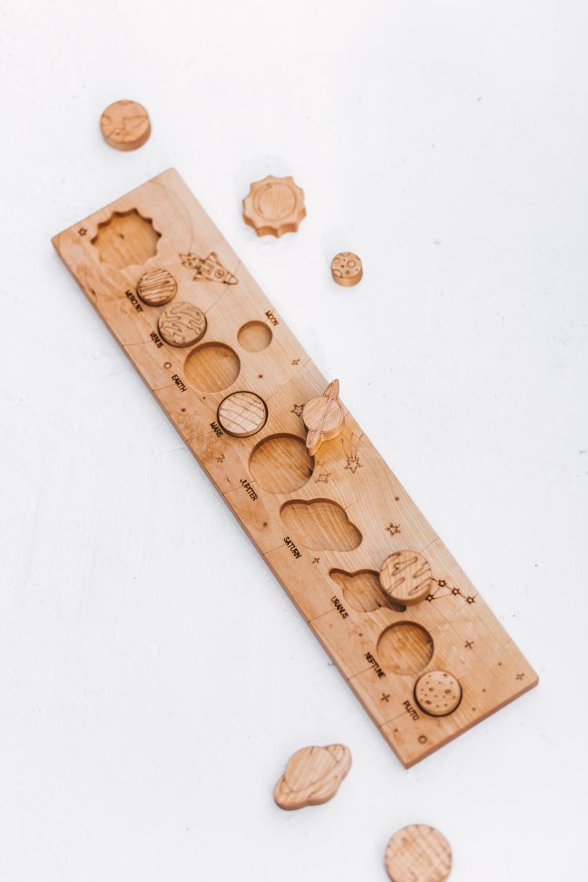 Solar system toddler puzzle toy, Montessori learning science toys, preschool