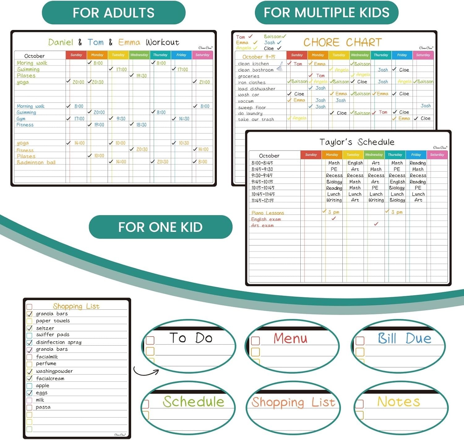 Magnetic Dry Erase Chore Chart – 14.5″x11″ Chore Chart for Kids, Teens and Ad…