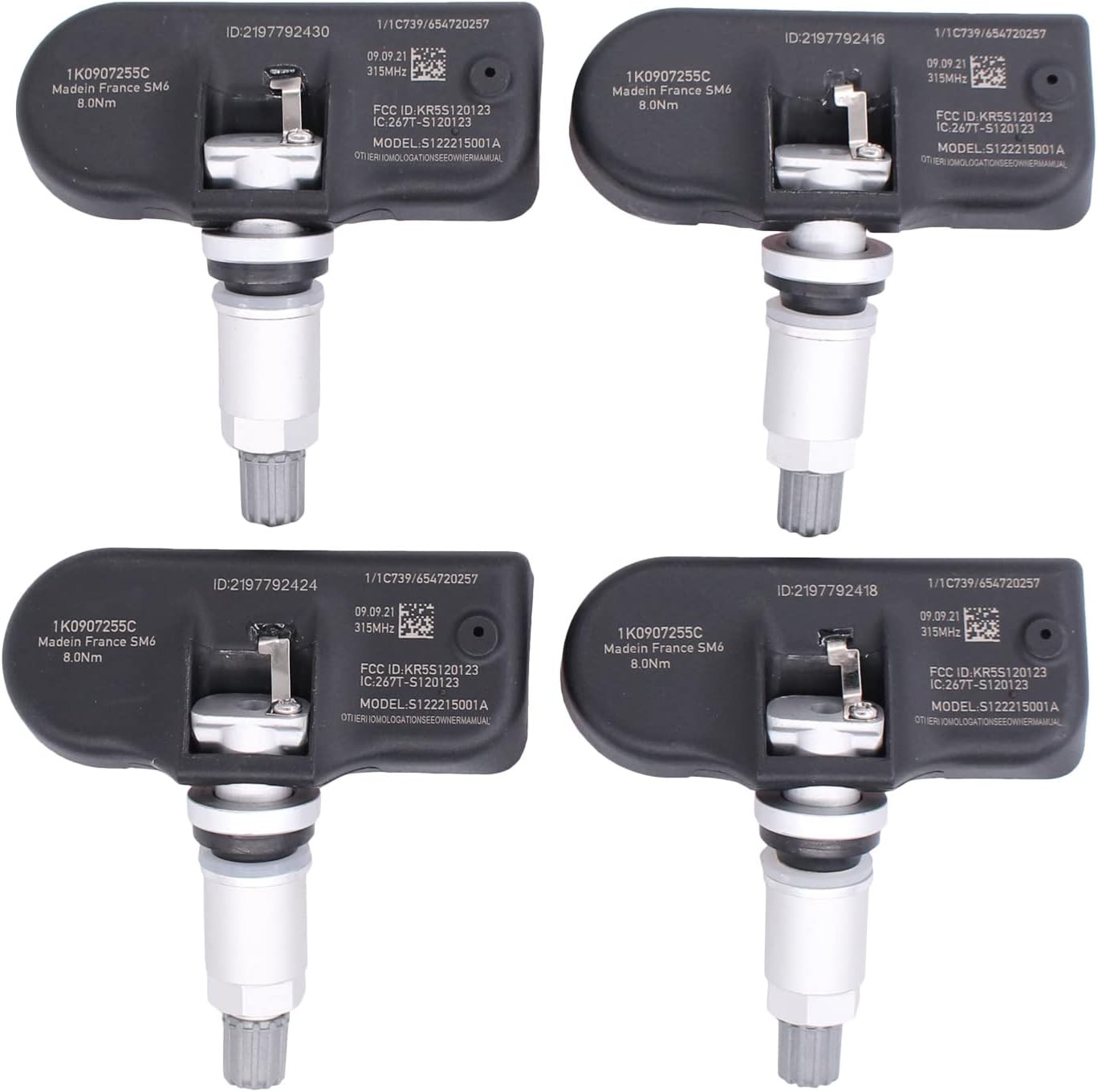 NewYall 4 Pack 315MHZ TPMS Sensor VW Audi A3 A4 A5 Q5 SQ5