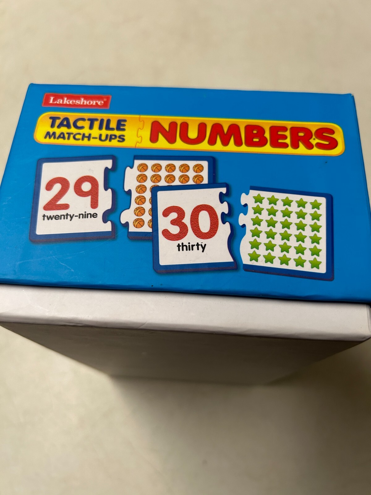 LAKESHORE EDUCATIONAL PRODUCT TACTILE MATCH UPS NUMBERS 1-30 PUZZLES W BOX LNW
