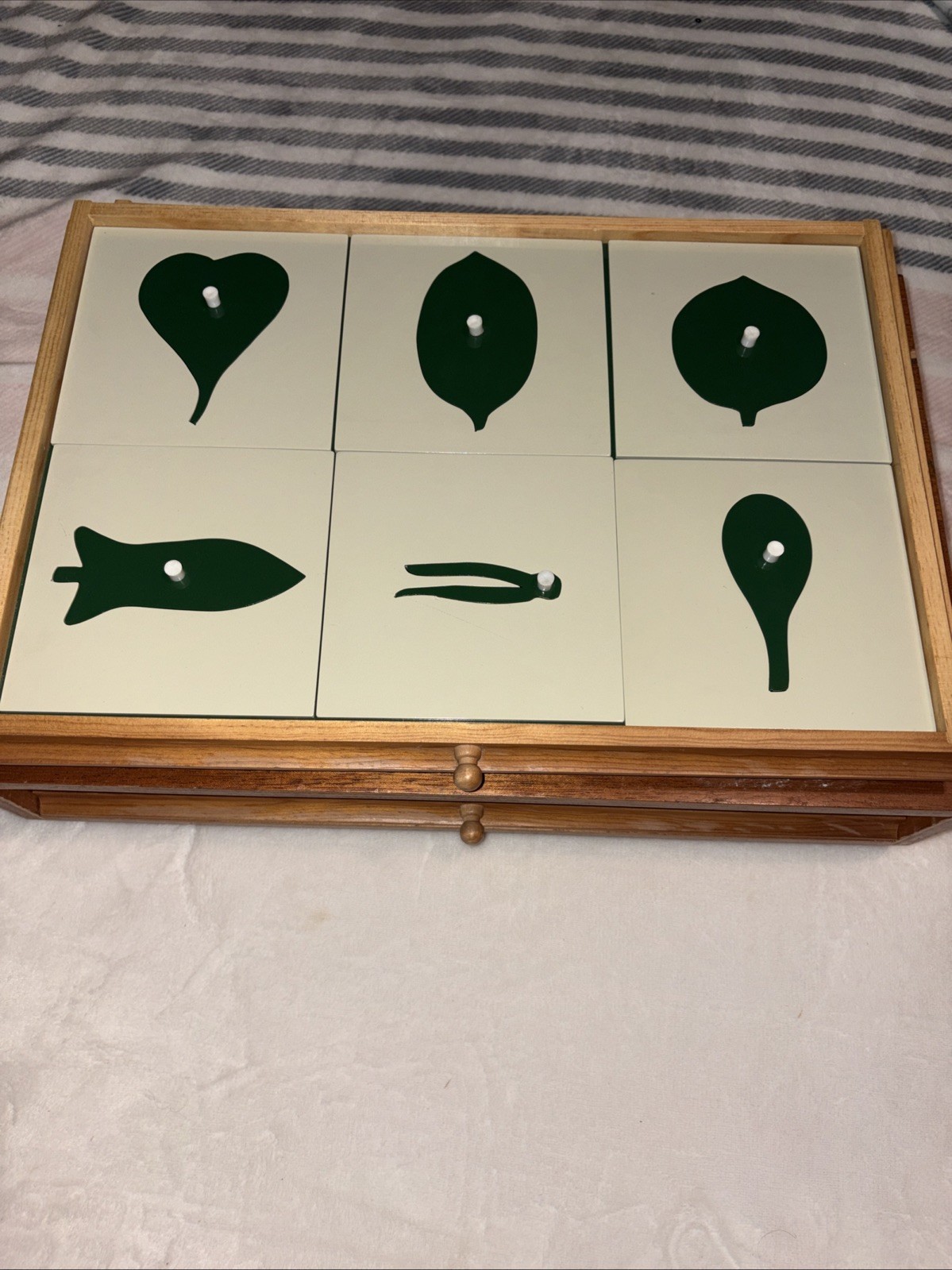 Montessori Botany Cabinet Wooden Plants Leaves Puzzles Life Science