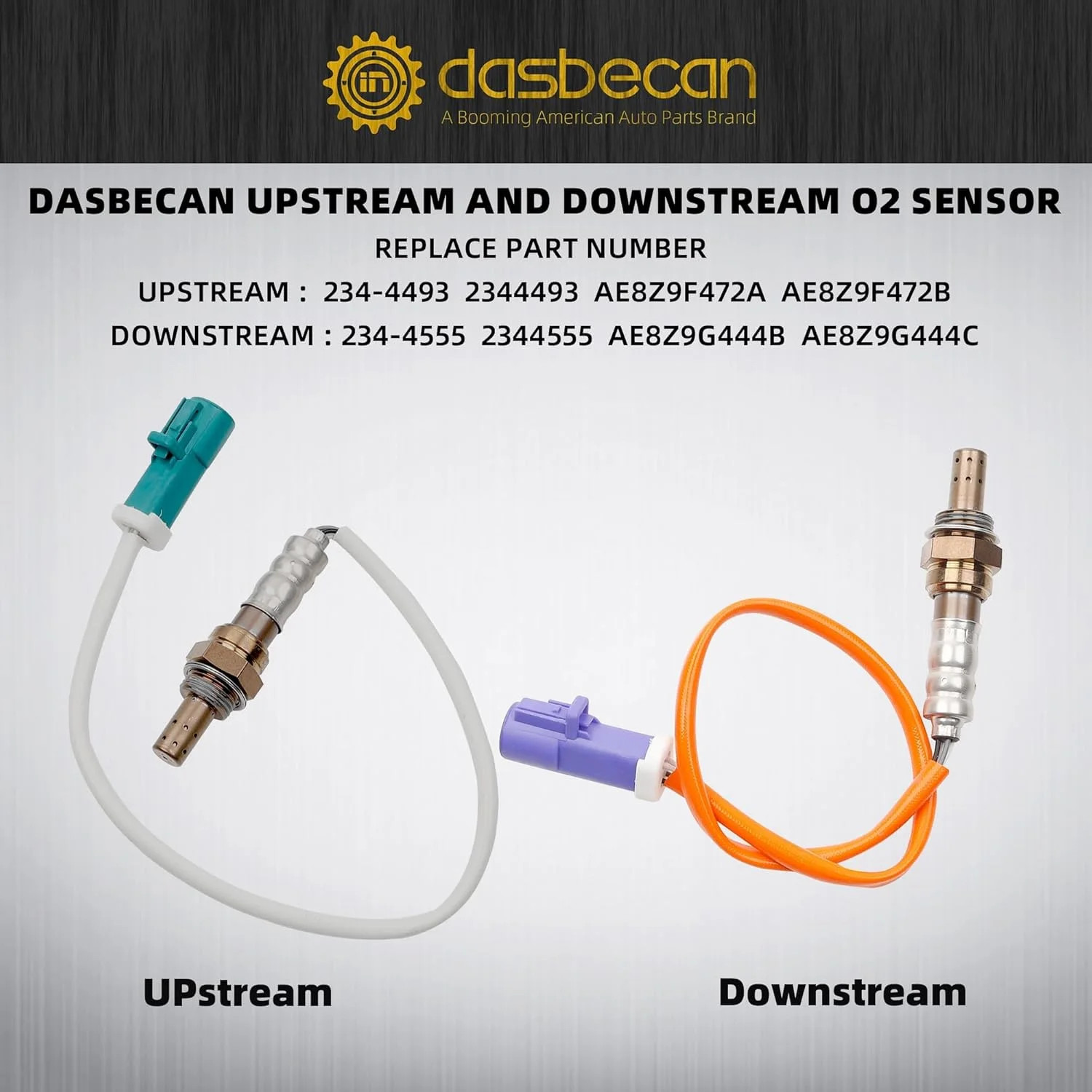 Dasbecan Oxygen O2 Sensor Set Upstream and Downstream Compatible with Ford Fiest