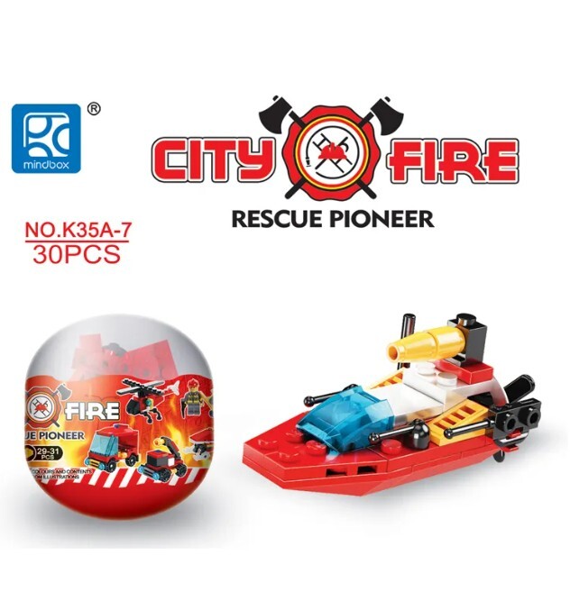 Blocks World City Fire- Rescue Pioneer Building Block 2 Sets of 12 (24 Capsules)