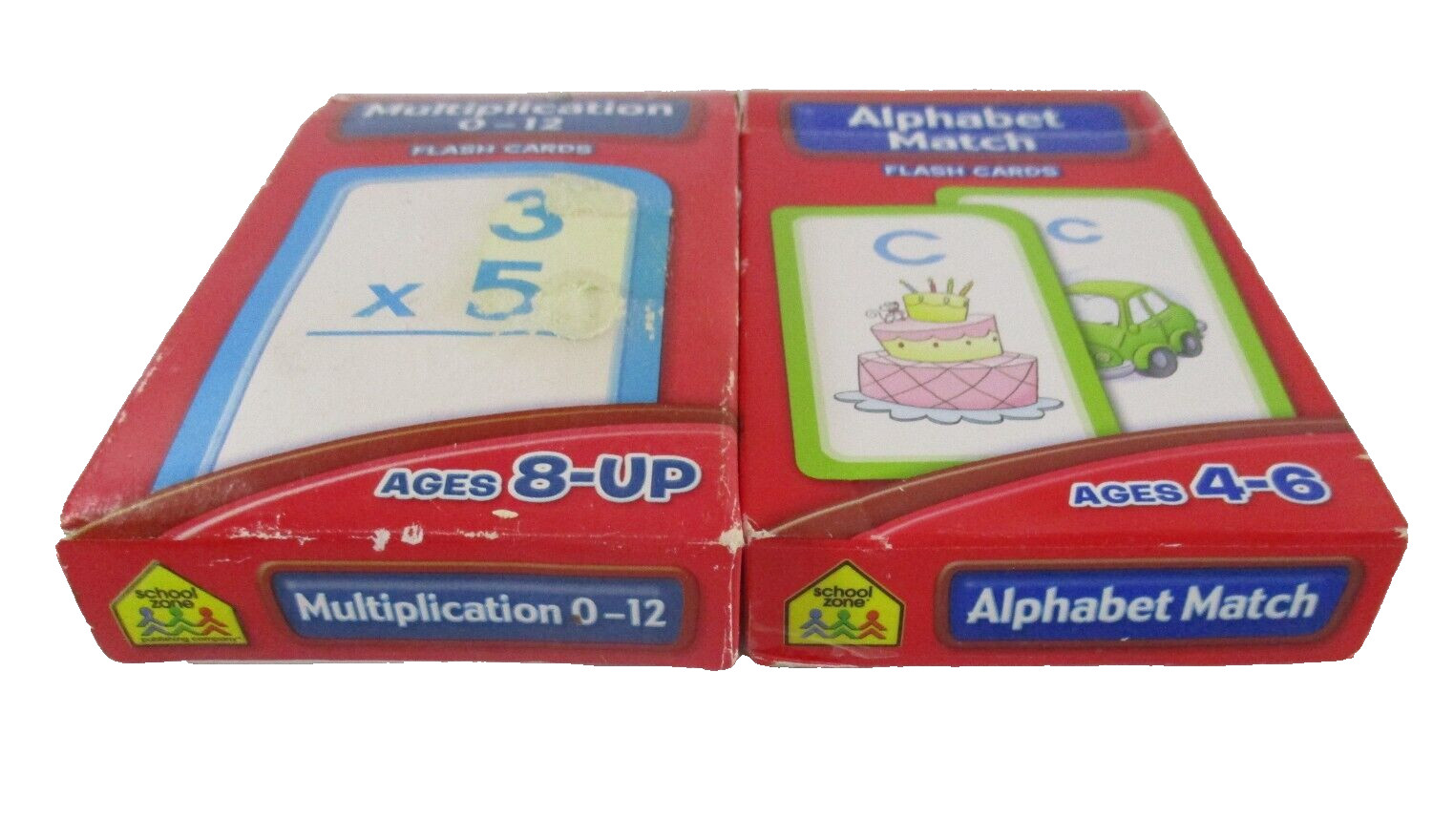 School Zone Multiplication 0-12 Complete and Alphabet Match Flash Cards Ages 4-8