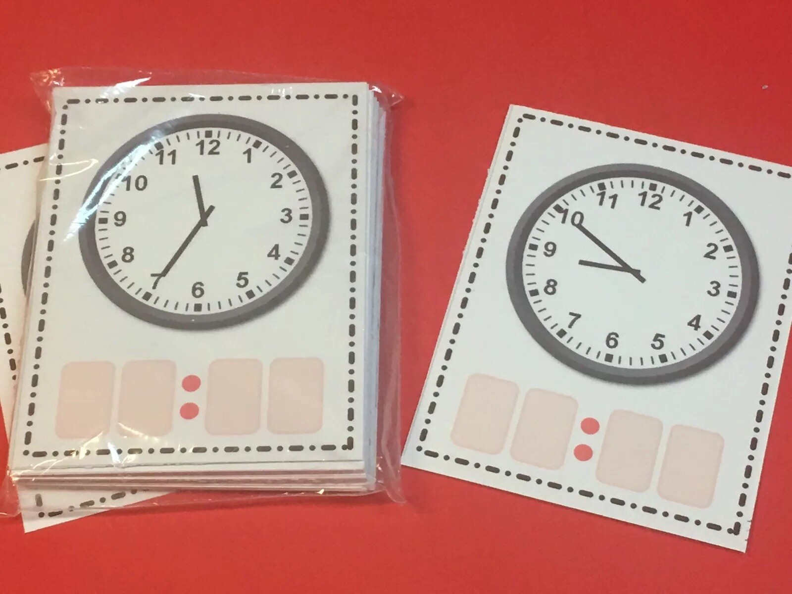 DRY ERASE – LEARN TO TELL THE TIME CLOCK FACE – 40 LAMINATED FLASH CARDS