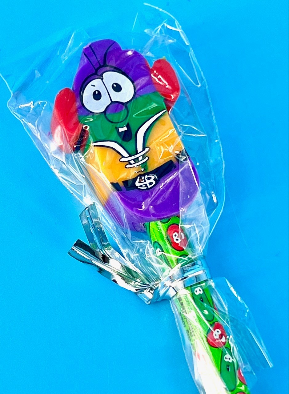 Vtg Veggie Tales Jumbo Erasers & Pencil Big Idea Laura Blueberry Larry-Boy NEW