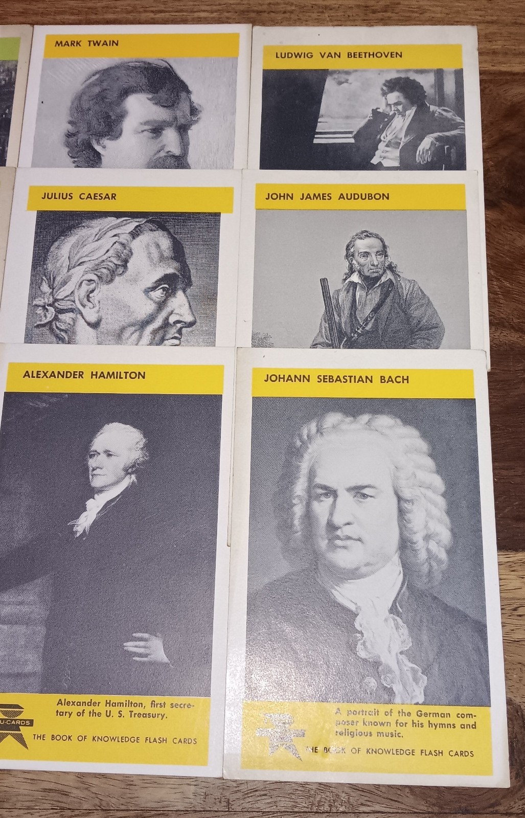 Set of Nine The Book of Knowledge Flash Cards- Ed-U-Cards Bach, Caesar