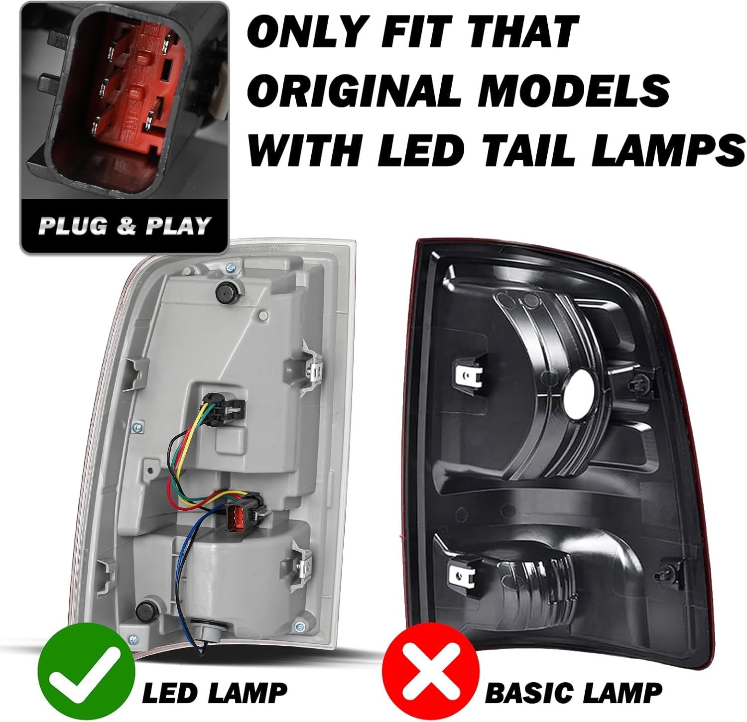 LED Tail Light Assembly Fit for 2013-2018 Dodge Ram 1500/2014-2018 Ram 2500 35..