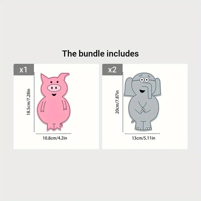 Piggie and Elephant Felt Puppets Story Set Educational Flannel Board Toy