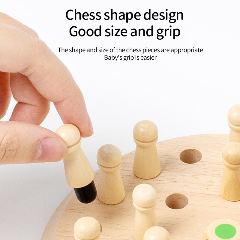Wooden Memory Match Stick Chess Color Game Board Puzzle Kids Educational New Toy