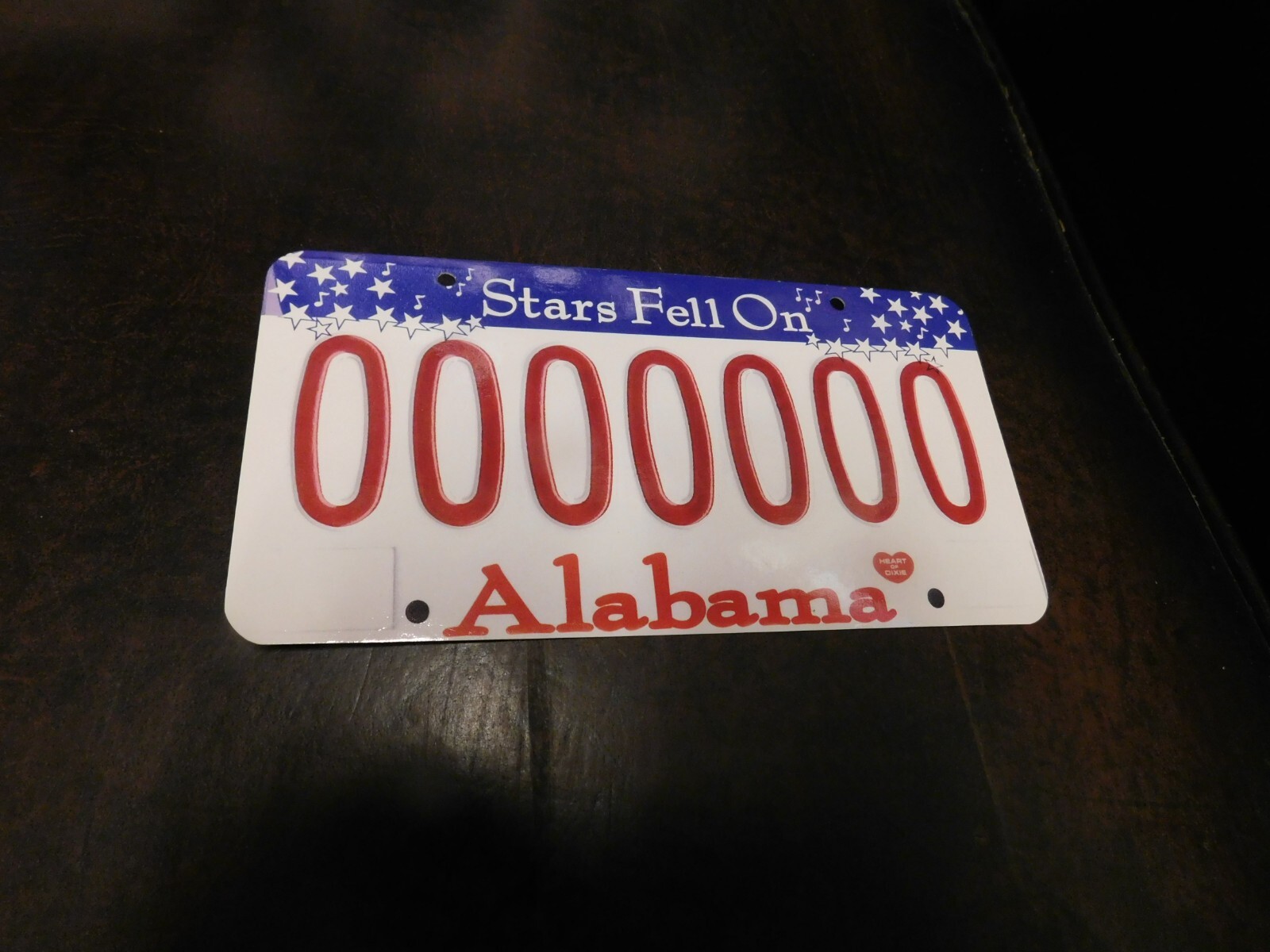 Flash Card Miniature Glossy Paper License Plate 2001 Series Sample Alabama