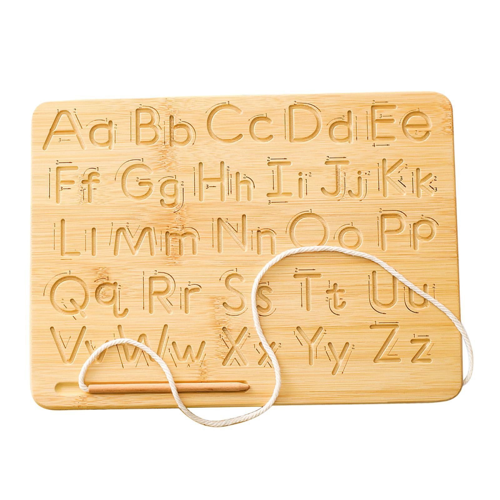 Letter Practicing Board Wooden with Pen Children Double Sided Exercise Board
