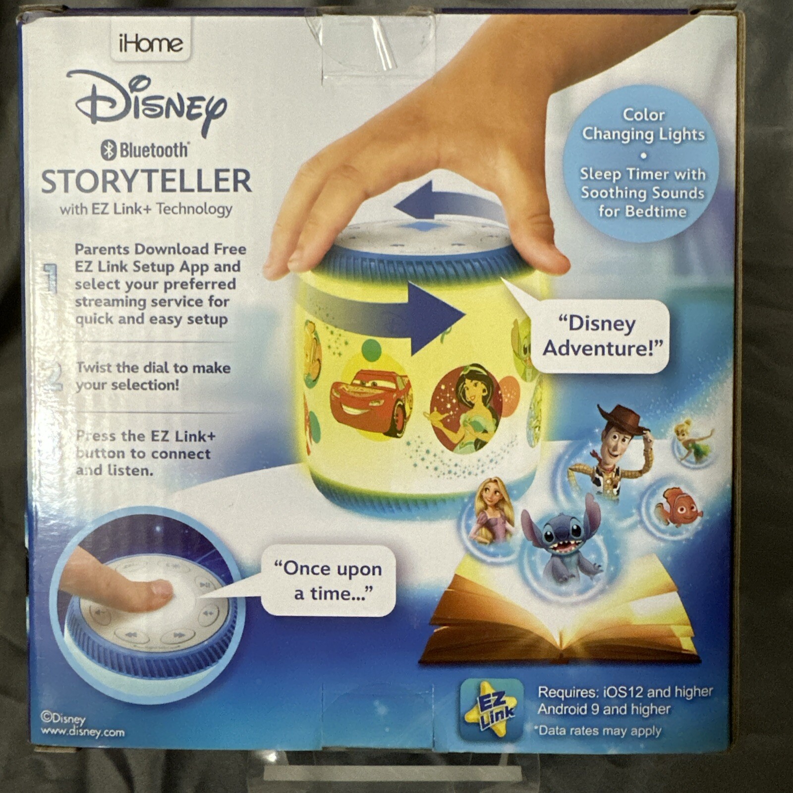 eKids Disney Bluetooth Storyteller – With EZ Link, Night Light, Bedtime Stories