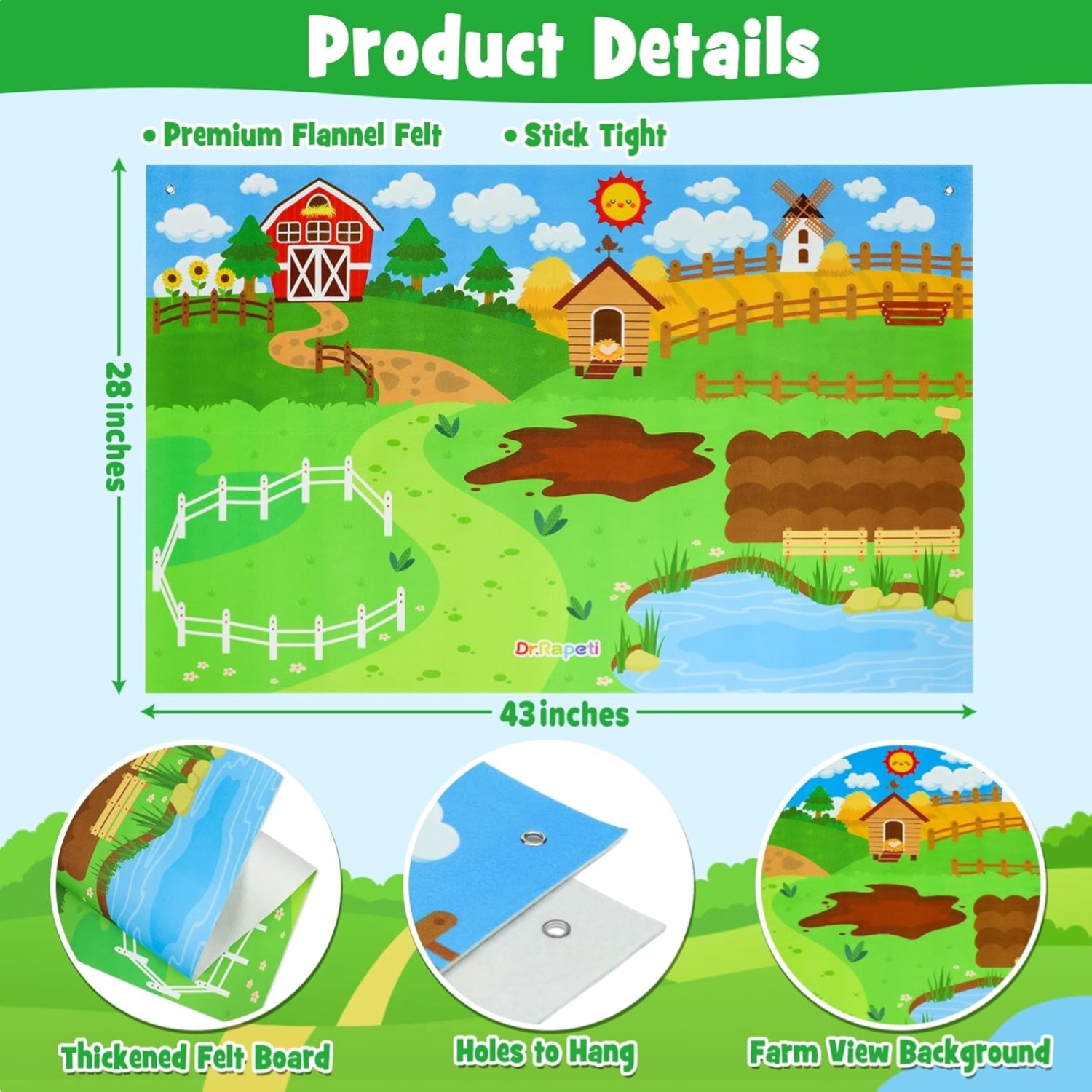 Interactive Farm Animals Storytelling Kit: 41 PCS Wall Hanging Fun for Kids