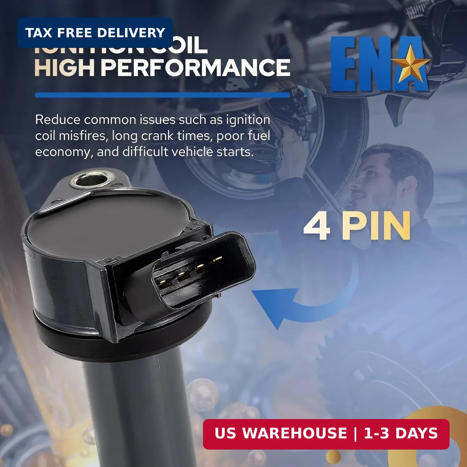 ENA Pack 6 Ignition Coil 3.5L V6 Compatible with Toyota Camry Sienna Avalon High