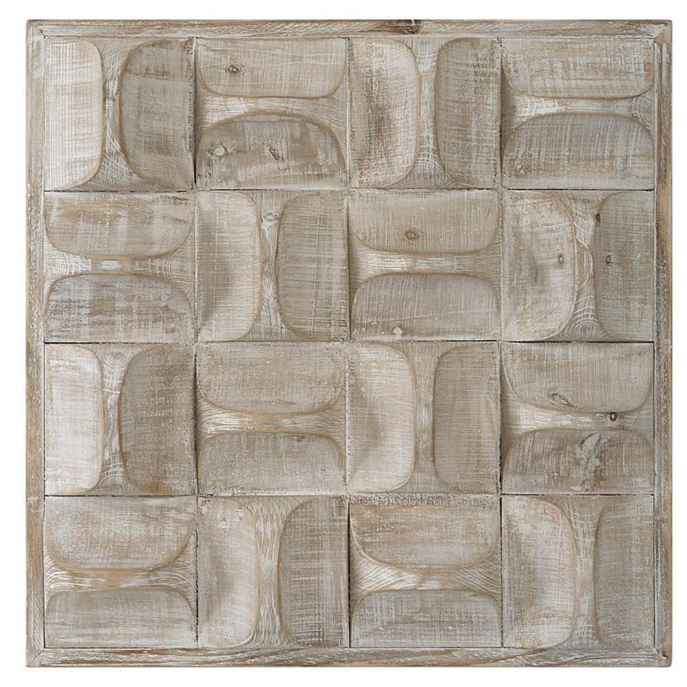 Uttermost Pickford Contemporary Fir Wood and MDF Wall Decor in Natural and Ivory