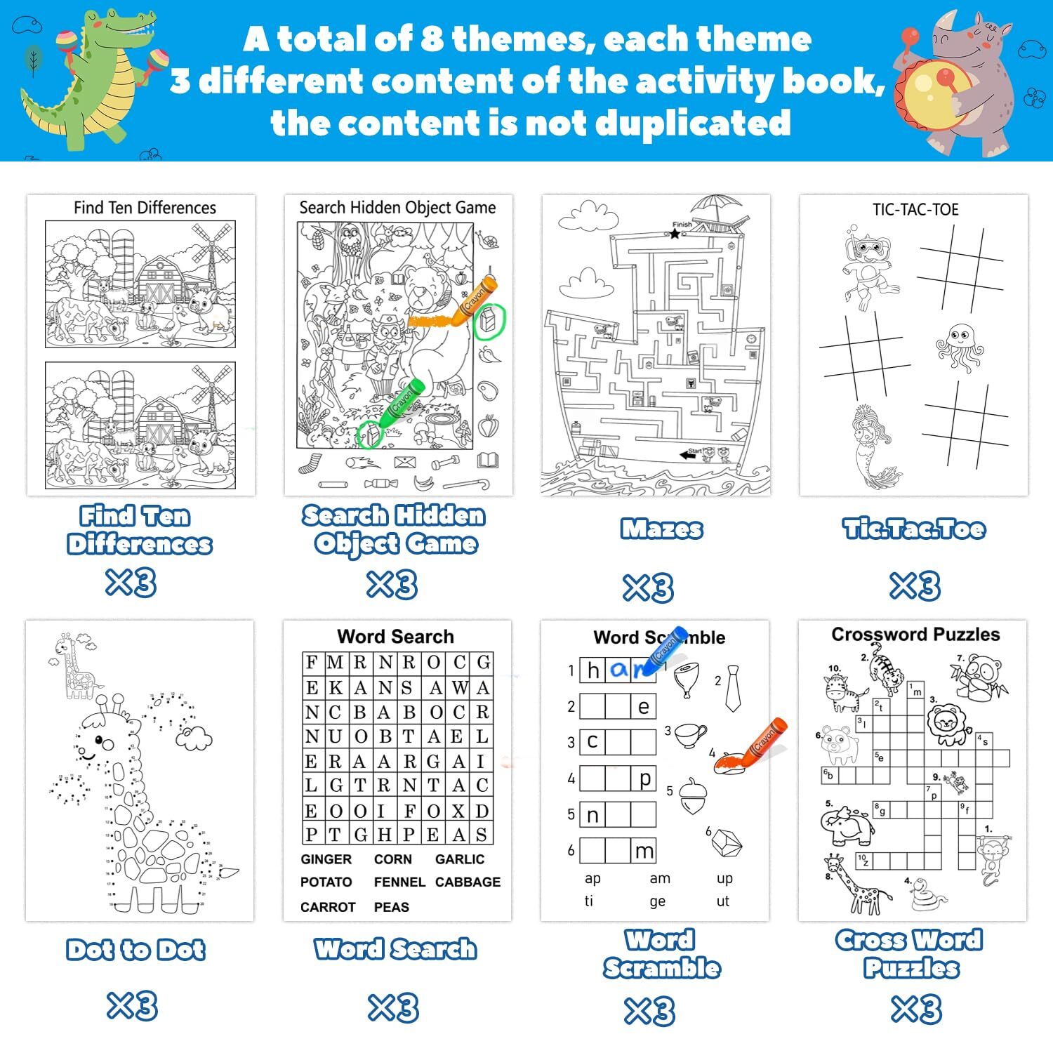 24 Mini Activity Books for Kids Party Favors ages 4-8 8-12,Fun and Challenges…