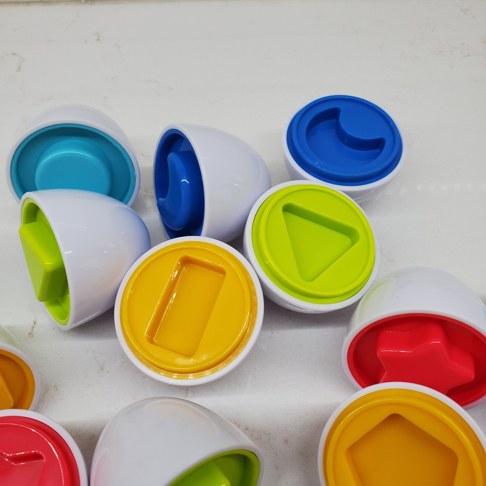 Matching Shapes Game 12 Plastic Eggs – Shapes & Color Sorter Educational Play