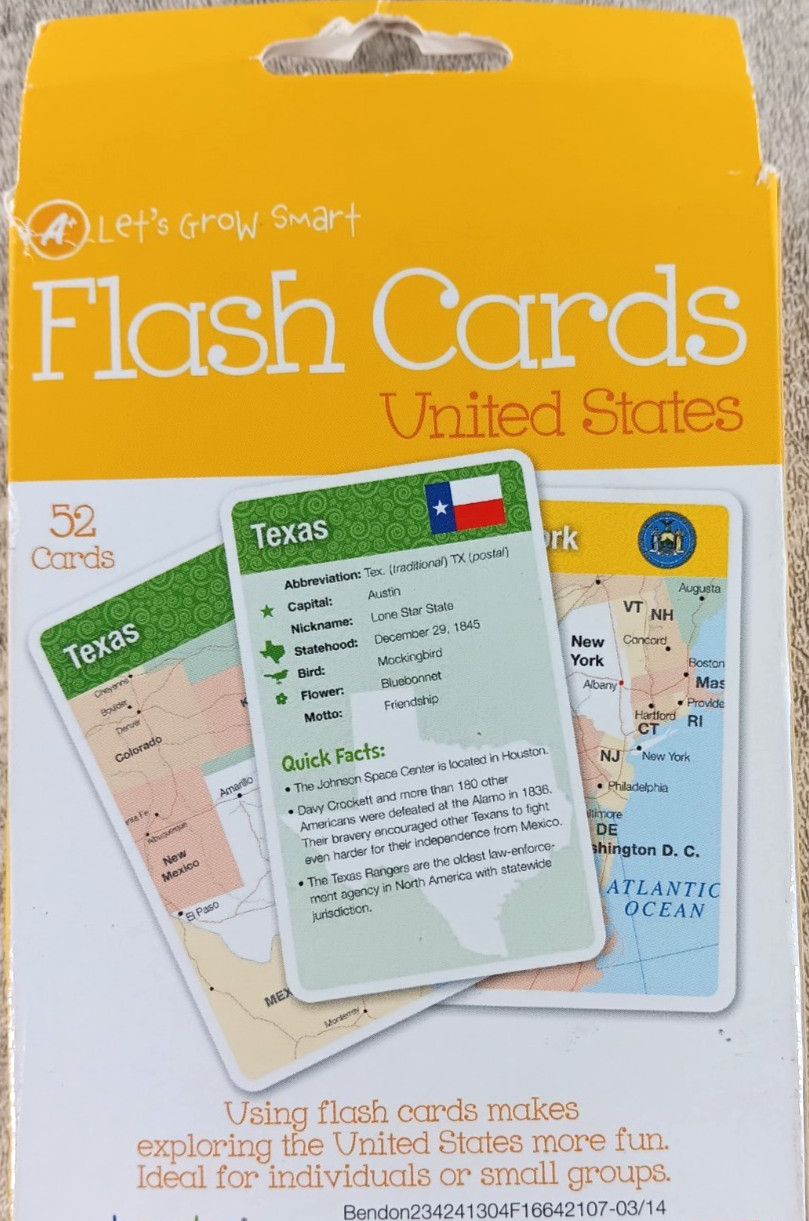 Let’s Grow Smart United States 52 Flash Cards by Bendon Publishing