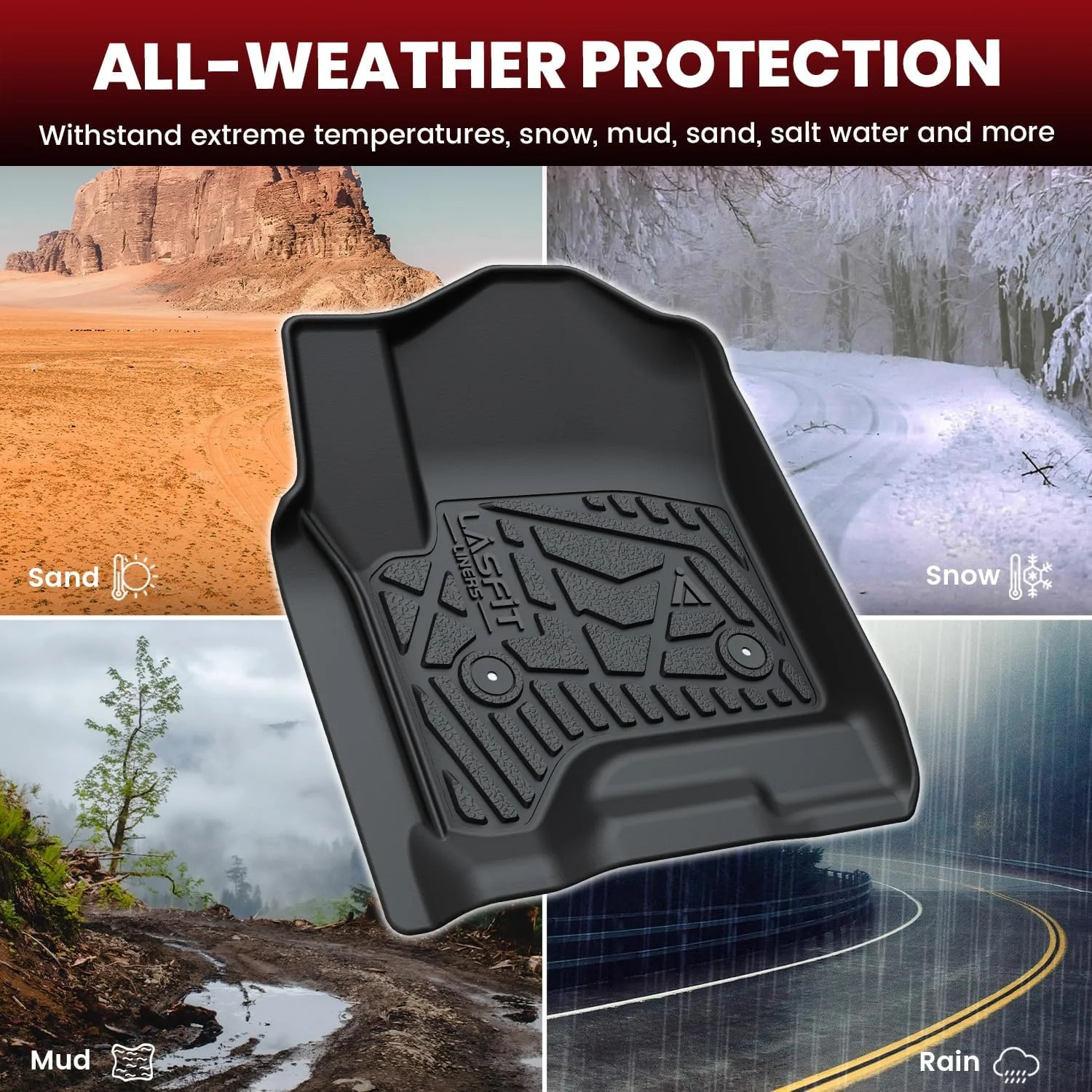 LASFIT Floor Mats 2014-2018 for Chevrolet Chevy Silverado/GMC Sierra 1500 Only C