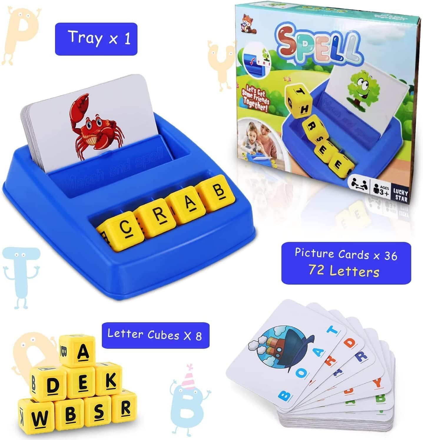 Matching Letter Spelling Games Educational Learning Toys for Kids Boys Girls