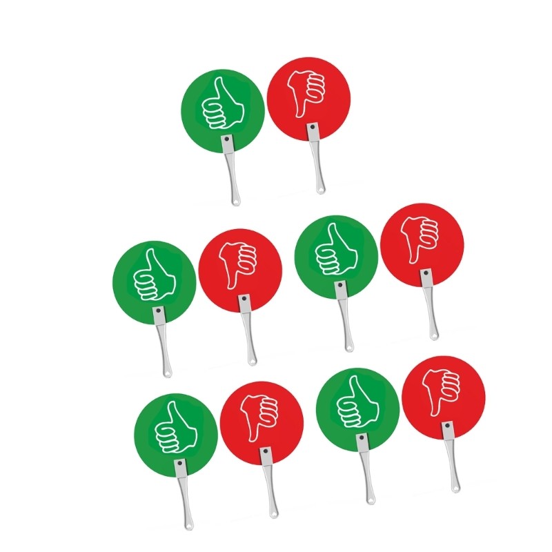 10 Pcs Yes No Paddles Thumb Up Thumbs Down Voting Paddle True False Paddle