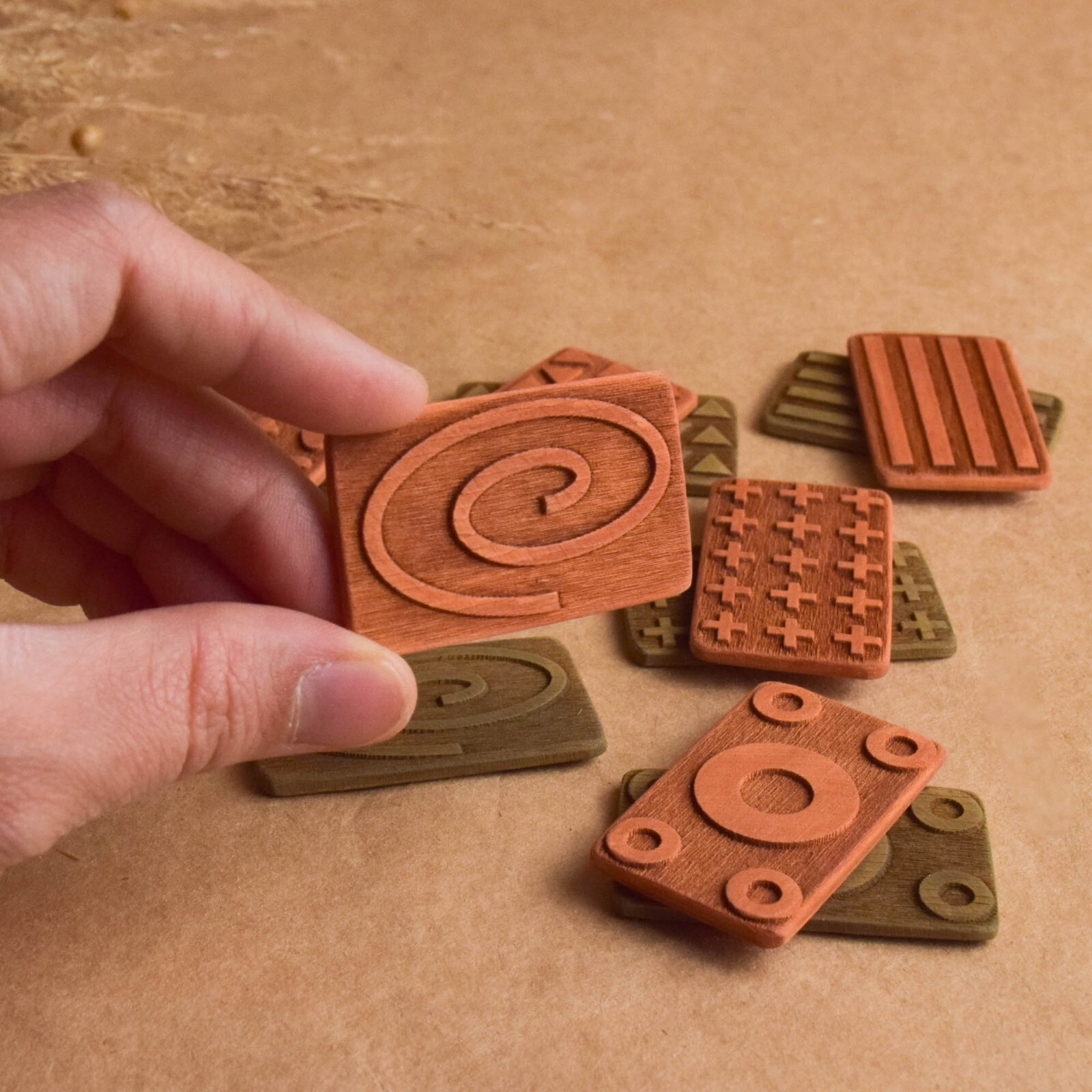 Sensory Nature Feel Toy Find Tactile Matching Game Board Memory Baby