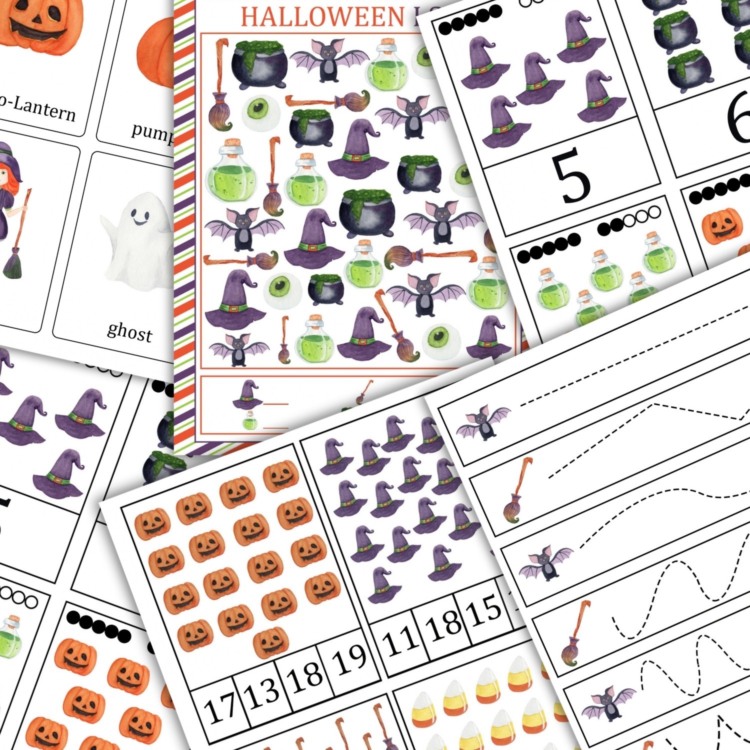 Halloween Learning Pack for Kids | Printable Preschool & Kindergarten Worksheets