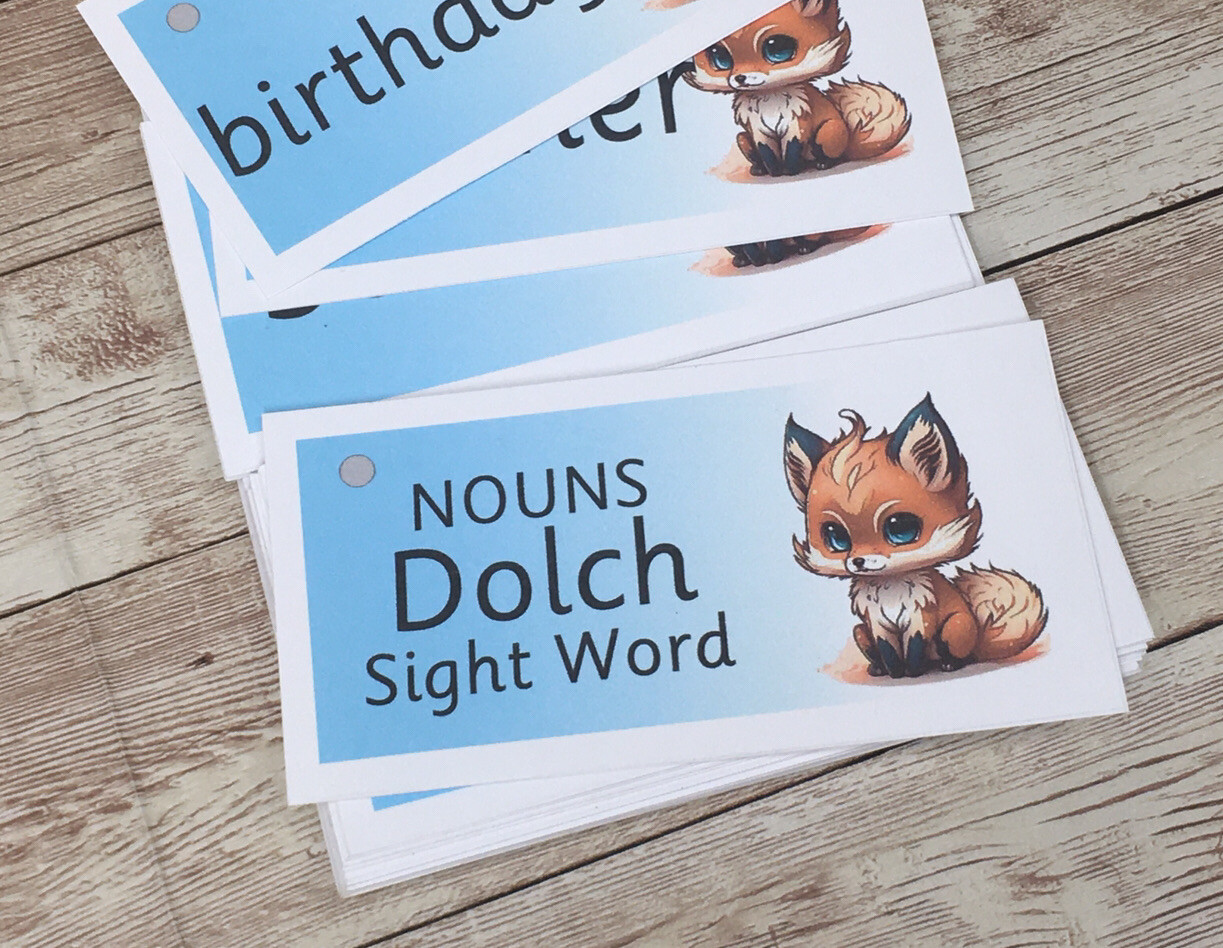 Literacy Learning Resource Dolch Nouns Word and Ring 95 Words