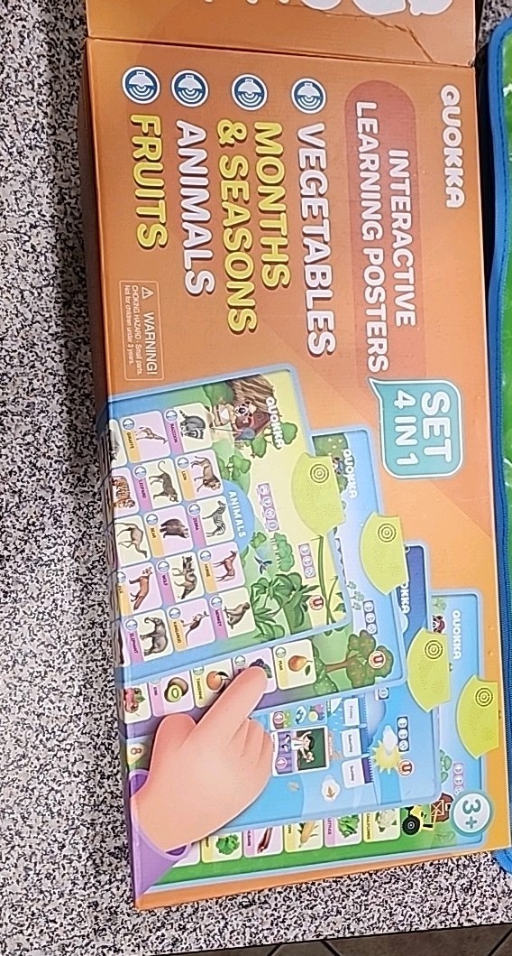 4-in-1 Kids Learning Set Alphabet Numbers Animals Fruits-Veggies Interactive