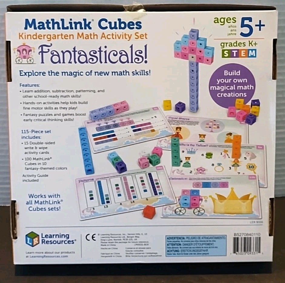 Learning Resources Skill Builders! Preschool Letters & Mathlink Cubes Lot of 2
