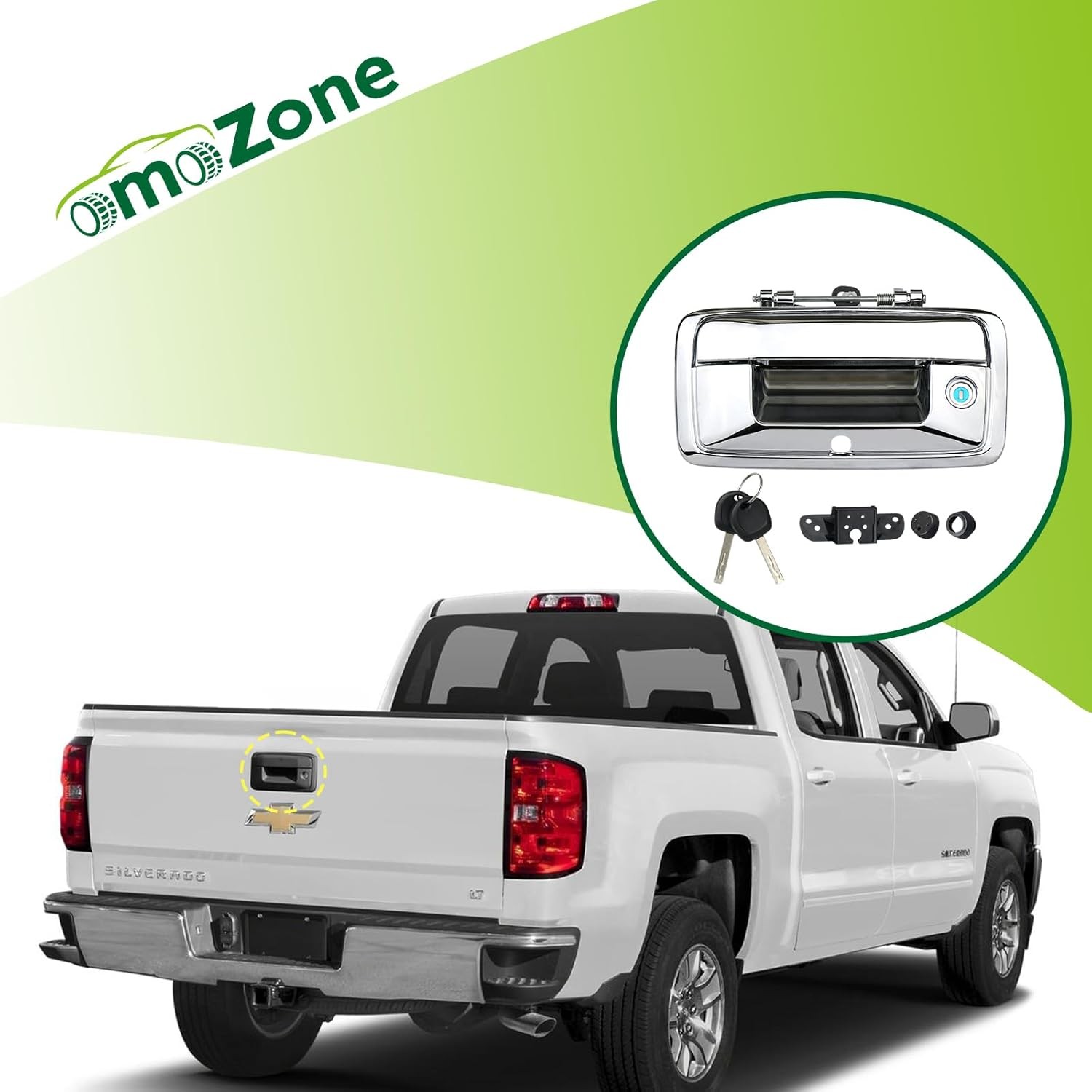 Tailgate Handle with Camera Hole Liftgate Latch Handle with Key Lock Cylinder