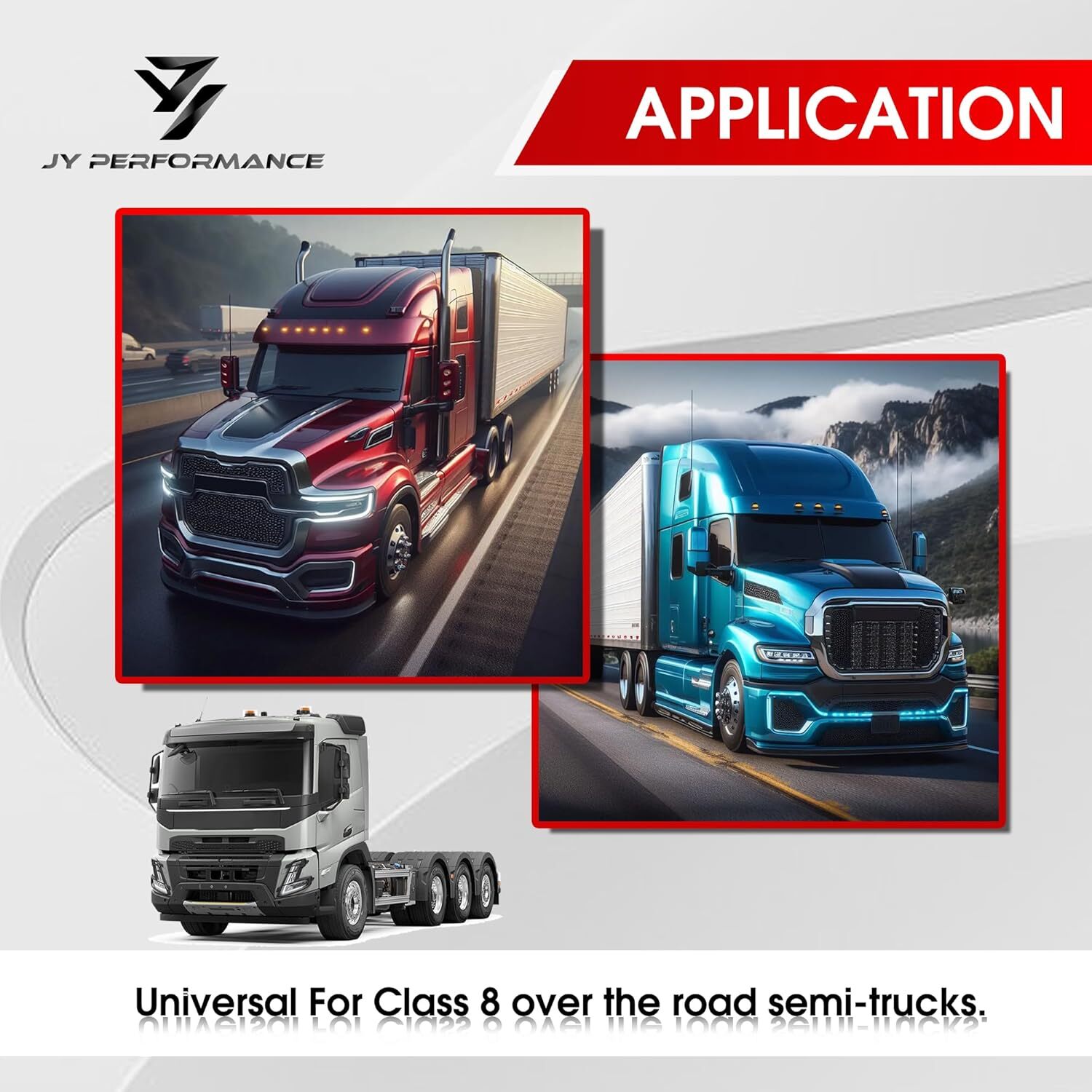JY PERFORMANCE Semi Truck Spare Tire Rack with Cover for Commercial Truck,