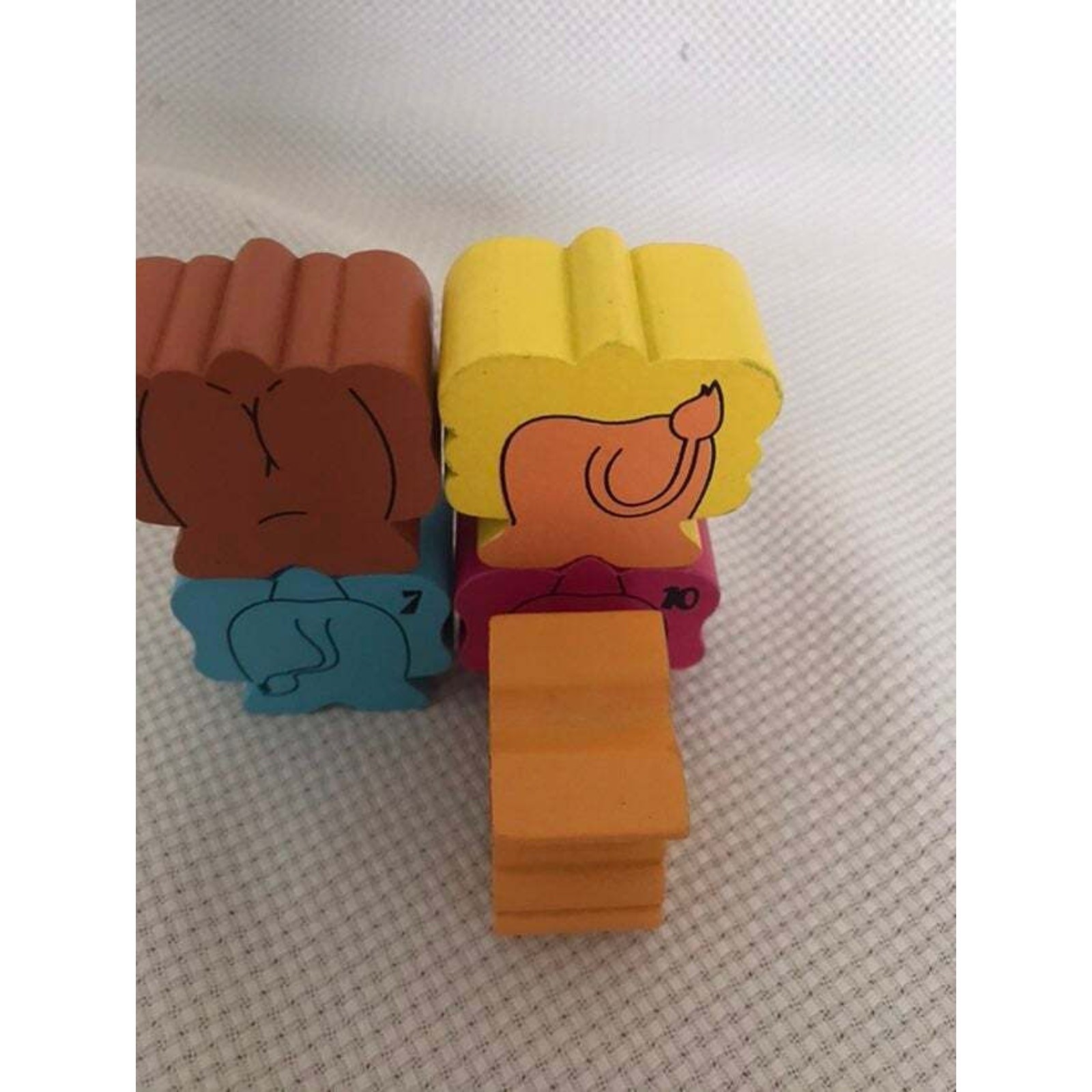 Colorful Wooden Block Circus Elephants – Animals for stacking and creative play