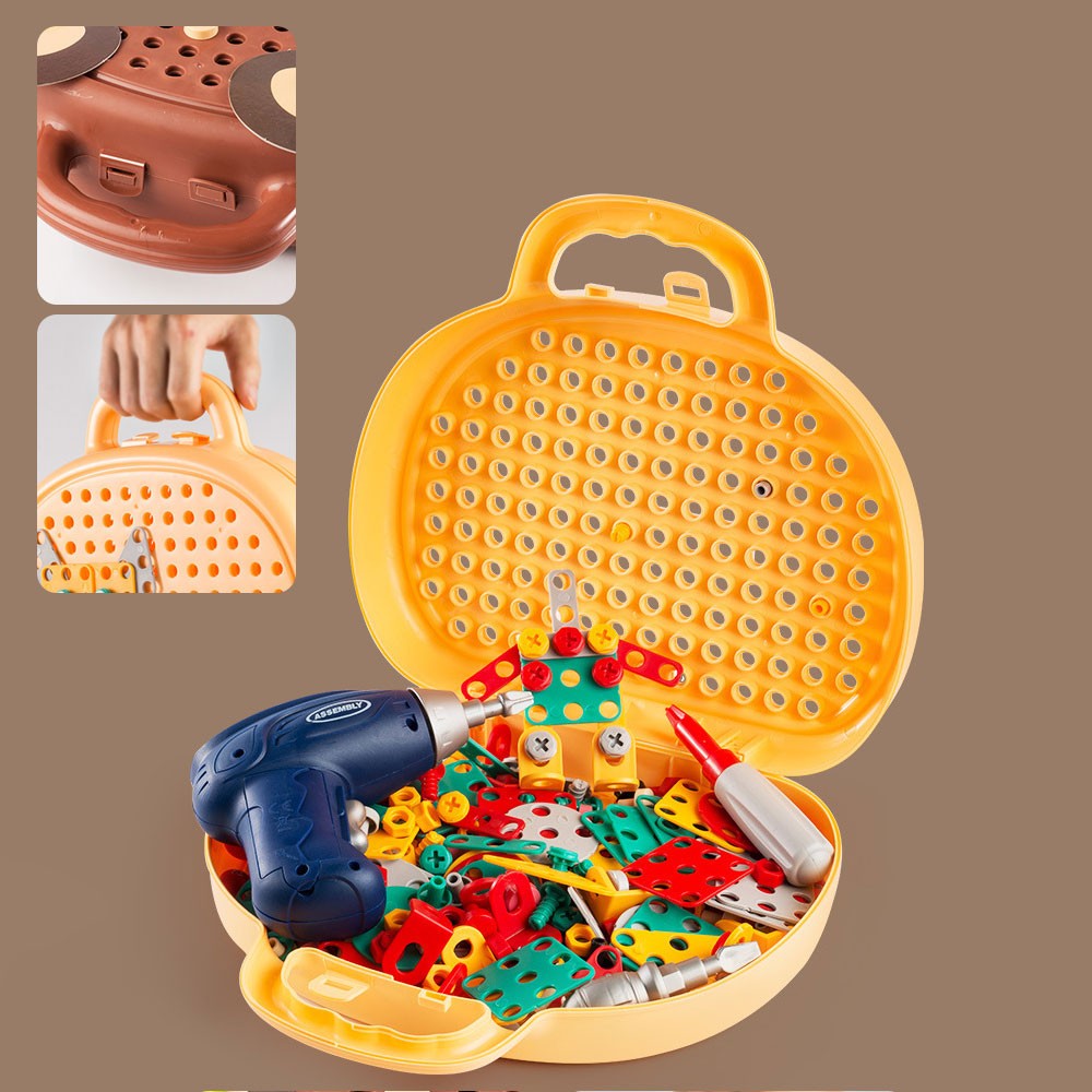 Creative Electric Drill Bits Puzzle Toy Assembly Kids Tool Box Birthday Gift JQ