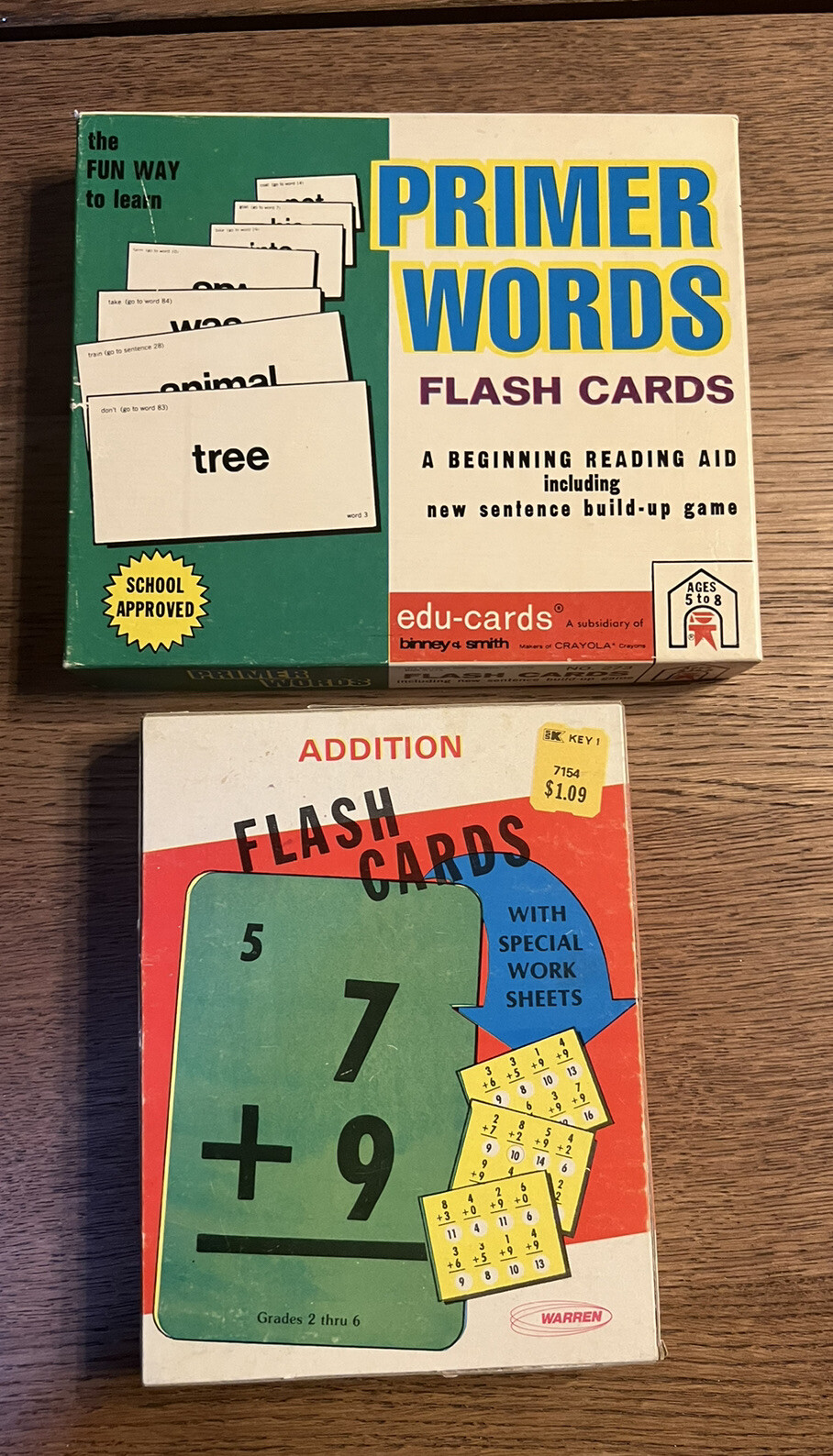 Vintage 70s Word & Arithmetic Flash cards Homeschool Ephemera