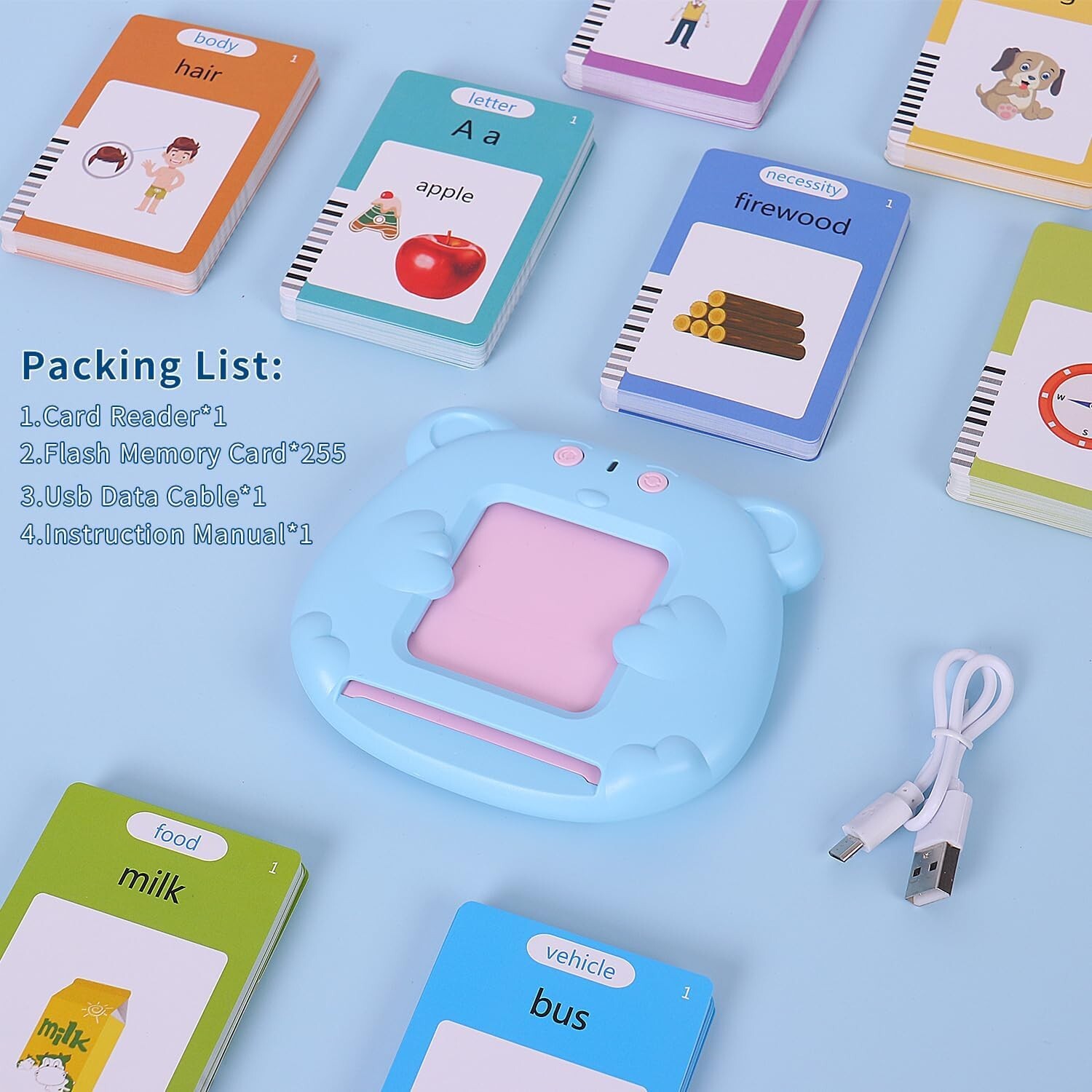 Talking Flash Cards Pocket Speech Toys for 3 4 5 6 Year Old, 510 Sight Words