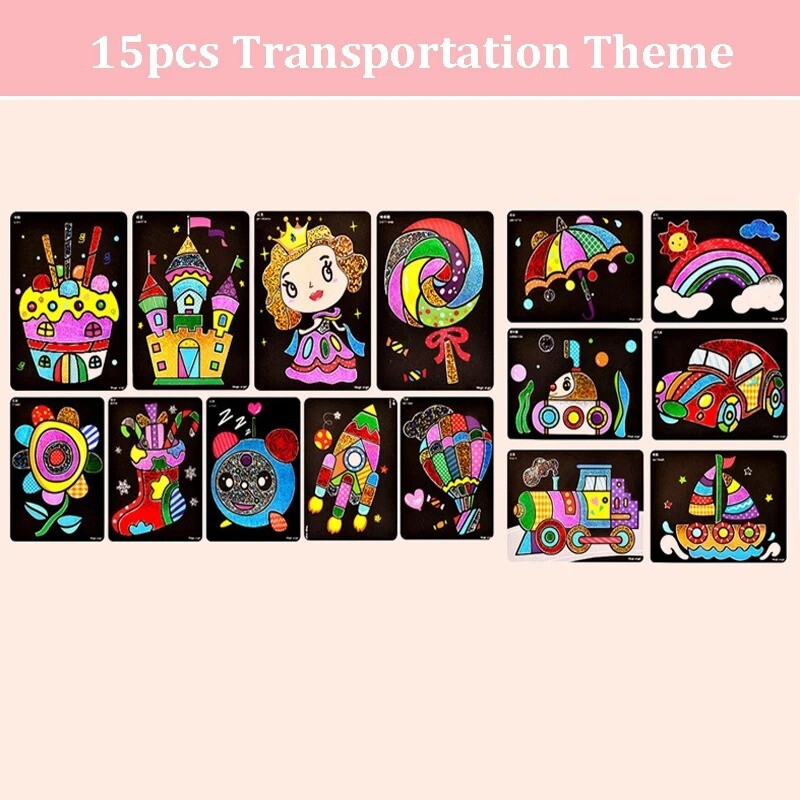 DIY Cartoon Magic Transfer Painting Crafts for Kids Arts and Crafts Toys Childre