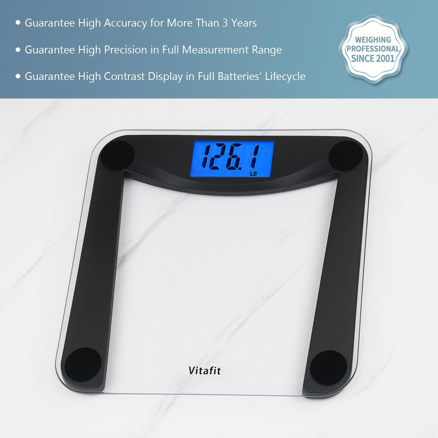 Digital Bathroom Weight Scale for Body Weight, High Accuracy Assured by Weigh.