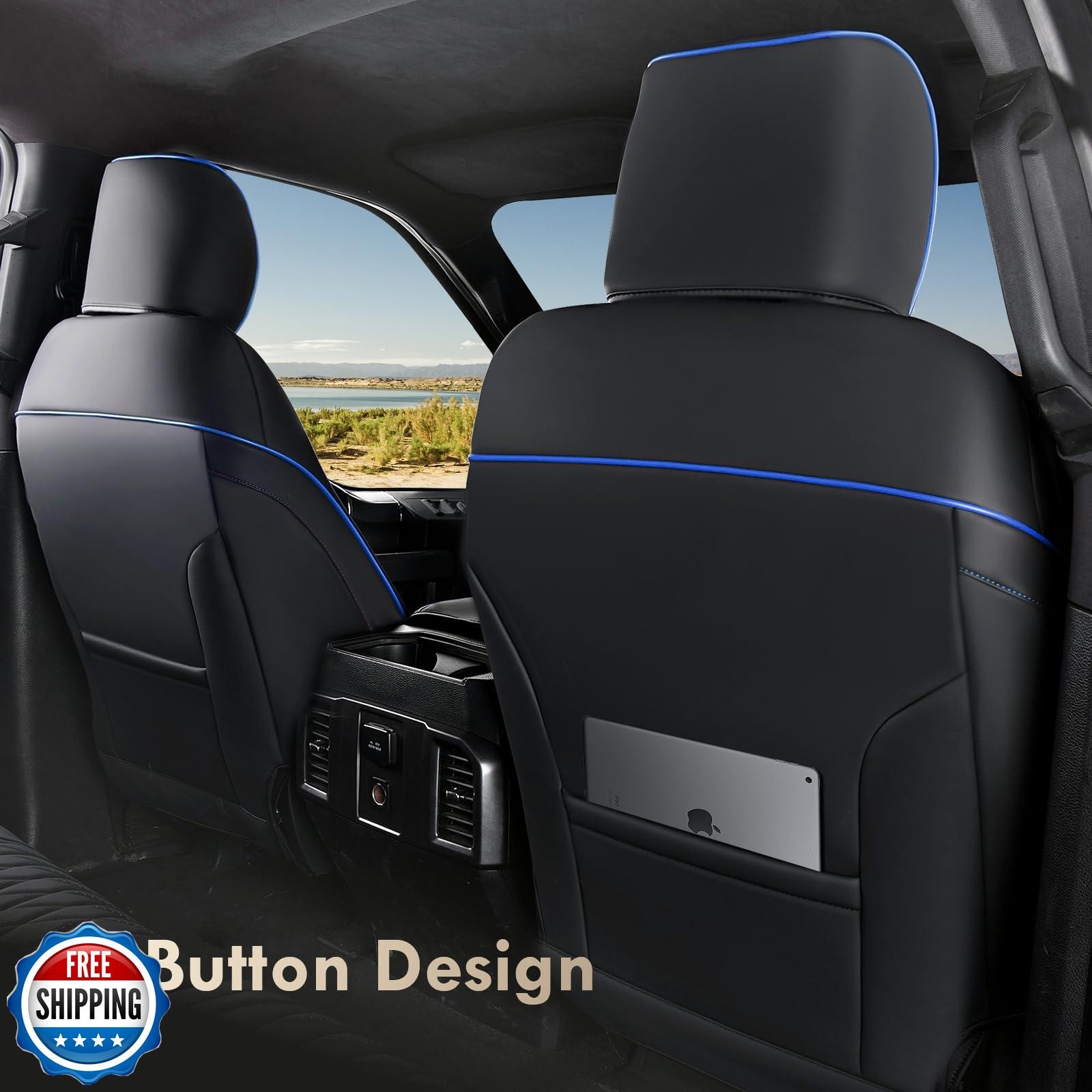 Coverado Leather Seat Cover, Custom Fit for Ford F150 Seat Covers, Ford F150