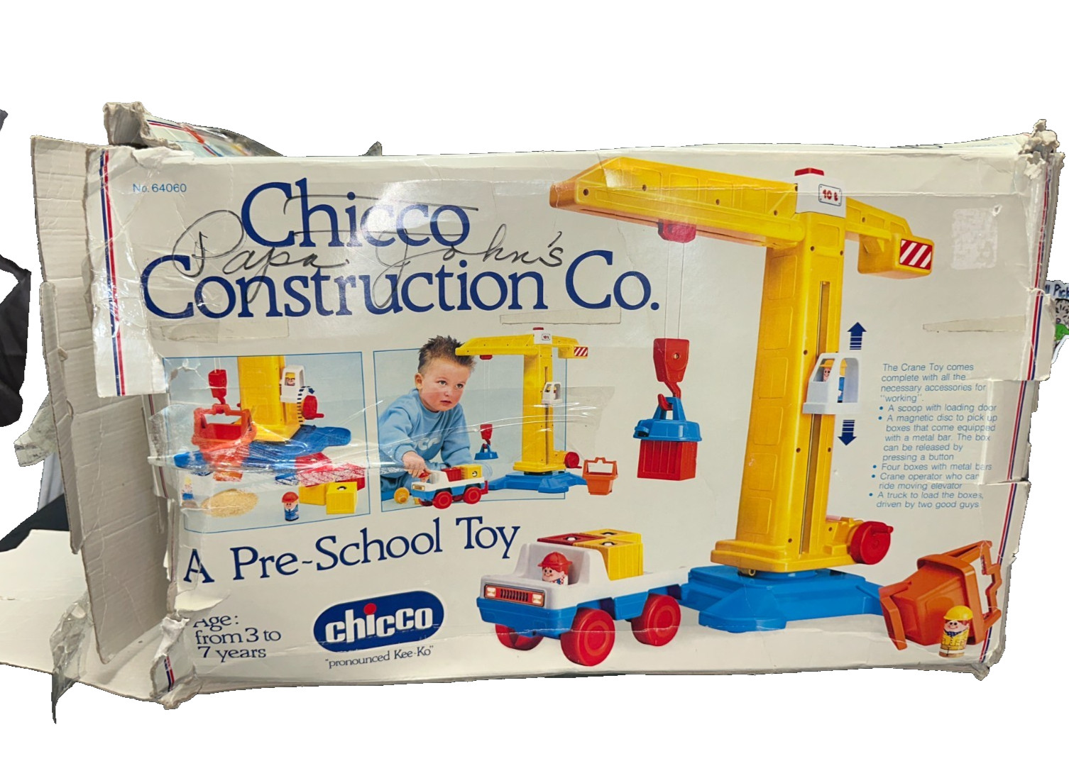 RARE VINTAGE CHICCO CONSTRUCTION CO.- A PRE-SCHOOL TOY-PREOWNED(READ DESC)