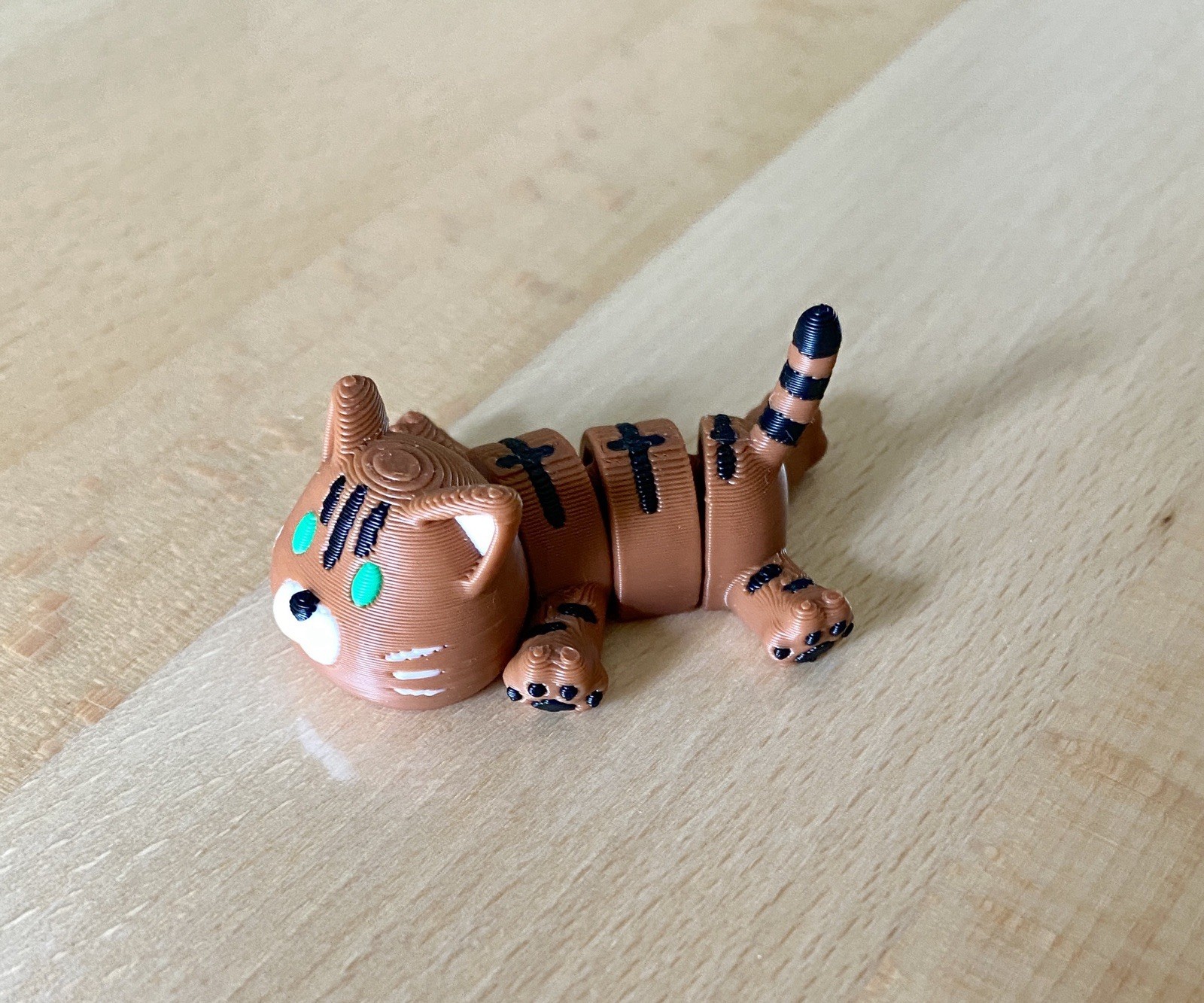 Cat Flexi Articulated Animal – Cute Kitten Flexi Tiny 3D Printed Fidget Toy Gift